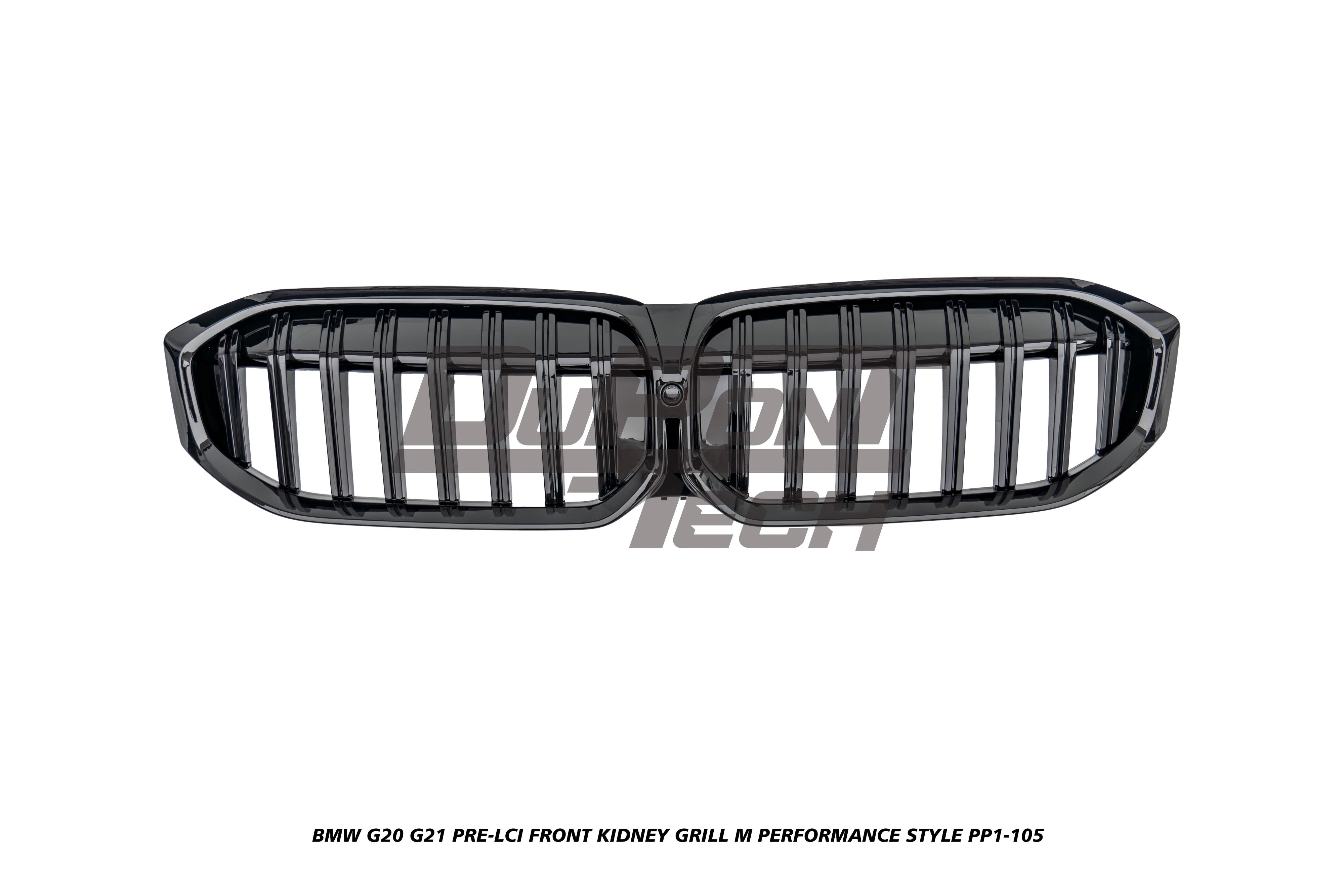 BMW 3 Series M340i 330i 320i G20 G21 Pre-LCI 2019 2020 2021 2022 with Aftermarket Parts - M Performance Style Front Kidney Grill ABS from DuPont Tech
