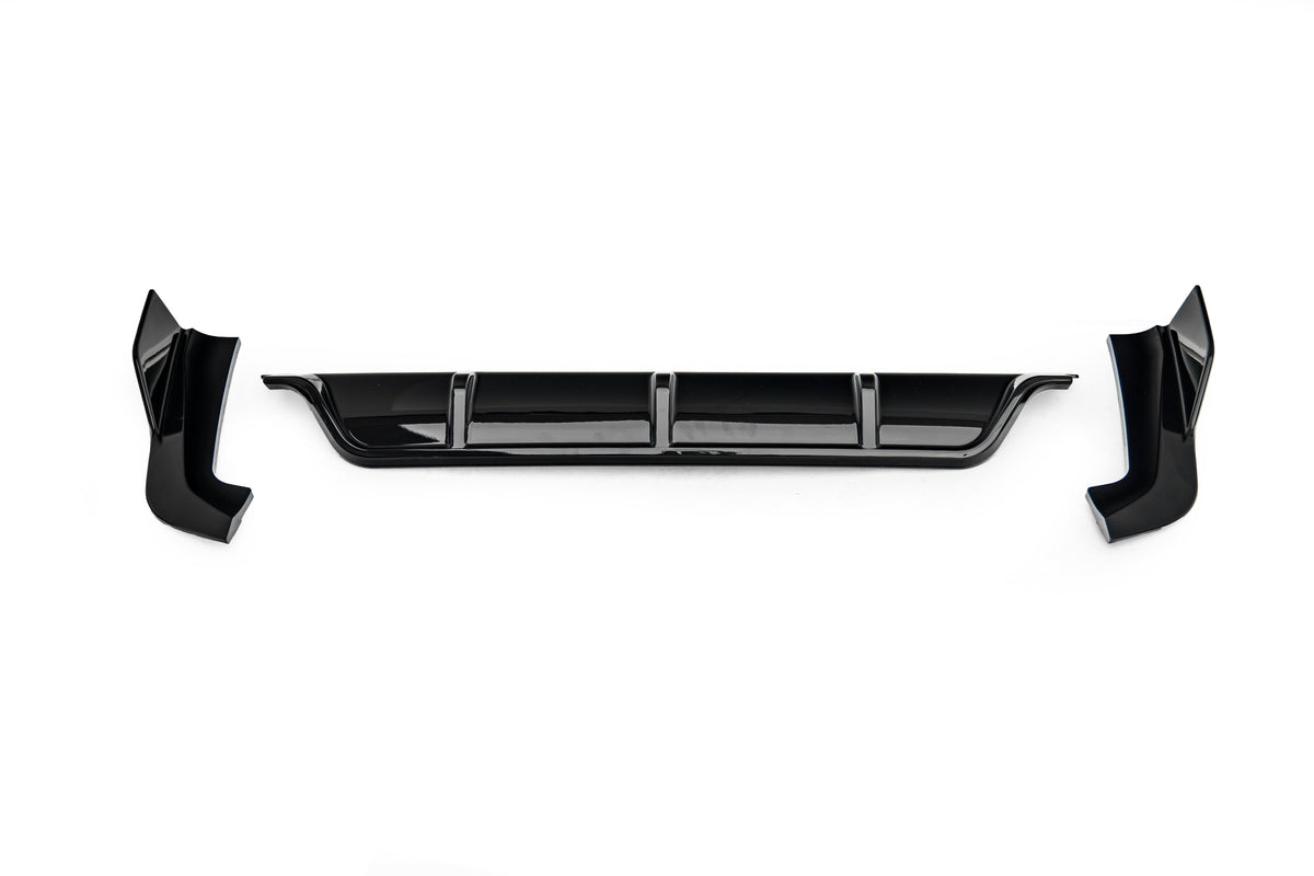 BMW X5 M50d xDrive50i (With M-Package Bumper, does not fit base model) F15 (Both Fits Pre-LCI &  LCI) 2014 2015 2016 2017 2018 with Aftermarket Parts - M Sport Performance Conversion Style Rear Diffuser ABS from DuPont Tech