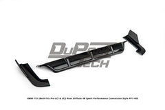 BMW X5 M50d xDrive50i (With M-Package Bumper, does not fit base model) F15 (Both Fits Pre-LCI &  LCI) 2014 2015 2016 2017 2018 with Aftermarket Parts - M Sport Performance Conversion Style Rear Diffuser ABS from DuPont Tech