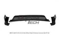 BMW X5 M50d xDrive50i (With M-Package Bumper, does not fit base model) F15 (Both Fits Pre-LCI &  LCI) 2014 2015 2016 2017 2018 with Aftermarket Parts - M Sport Performance Conversion Style Rear Diffuser ABS from DuPont Tech