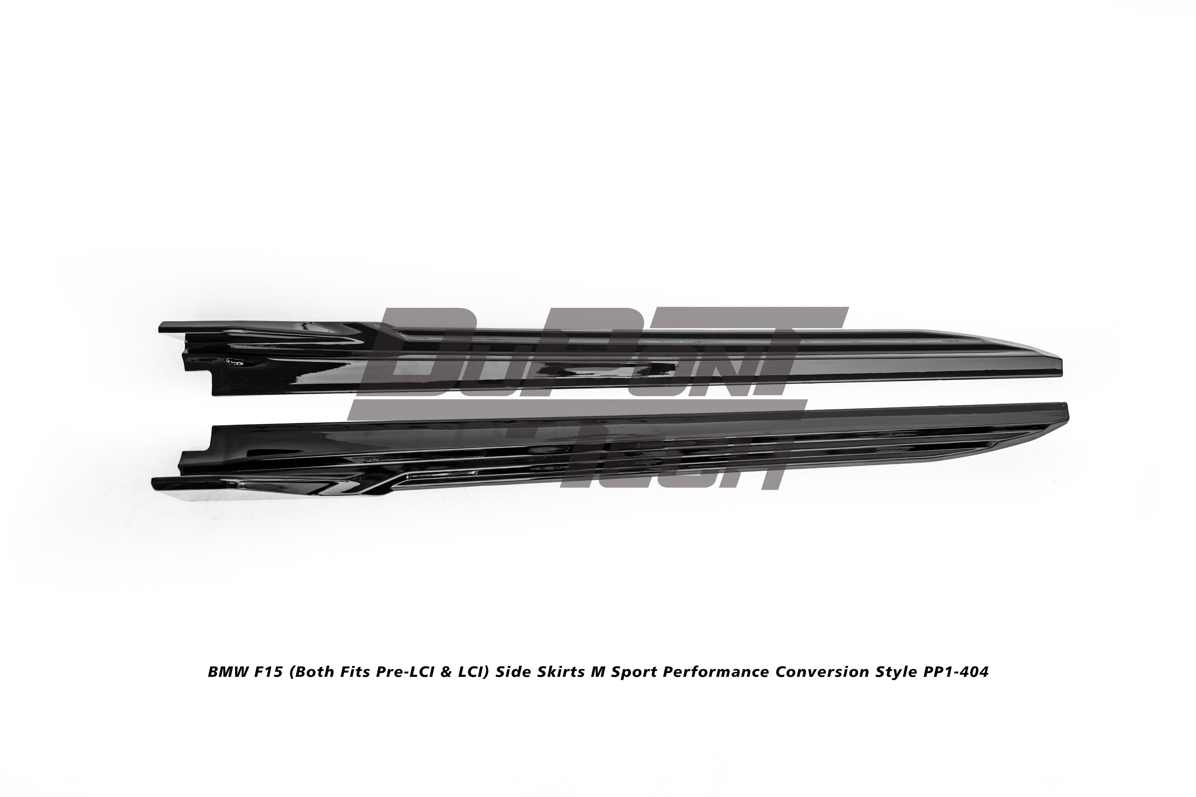 BMW X5 M50d xDrive50i eDrive (with M-package rocker panel) F15 (Both Fits Pre-LCI &  LCI) 2014 2015 2016 2017 2018 with Aftermarket Parts - M Sport Performance Conversion Style Side Skirts ABS from DuPont Tech