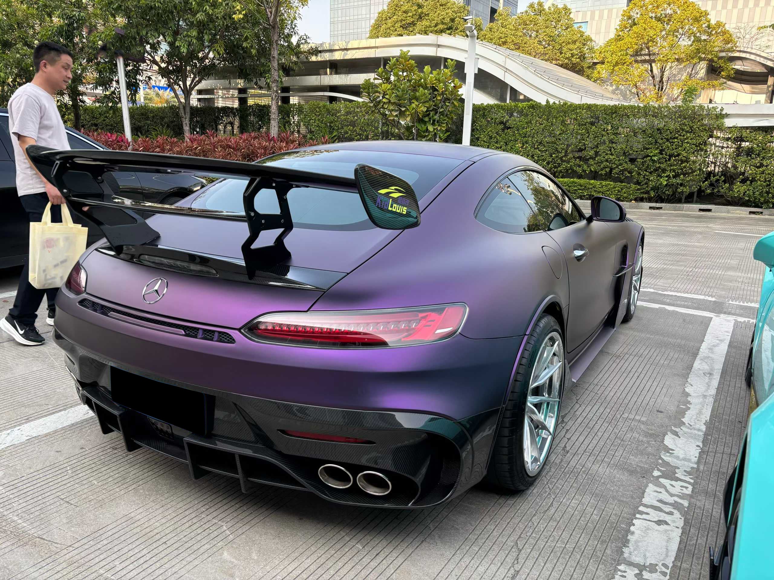 Mercedes Benz AMG GT/GTS/GTC C190 (fits both Pre-facelift & Facelift) 2016 2017 2018 2019 2020 2021 with Aftermarket Parts - Black Series Style Rear Wing Pre-preg Carbon Fiber from Aero Republic