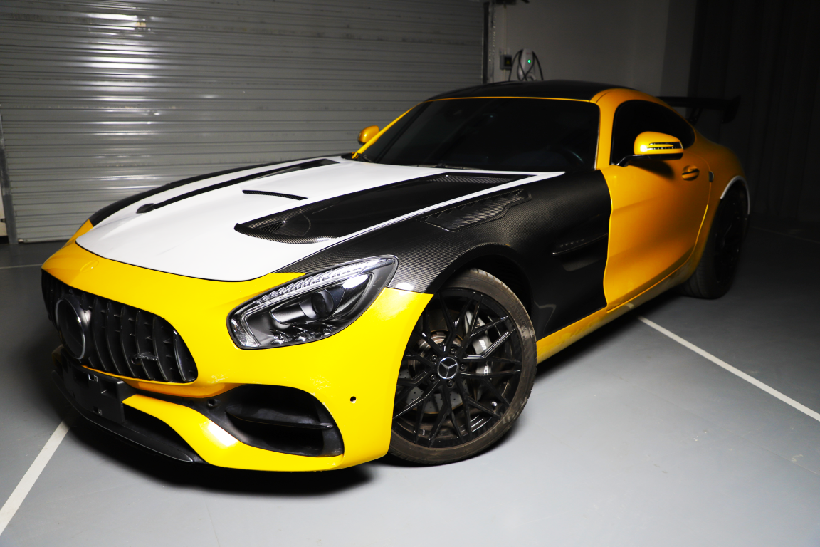 Mercedes Benz AMG GT GTS GTC GTR Pro C190 2016 2017 2018 2019 2020 2021 with Aftermarket Parts - Black Series Conversion Style Front Fenders Dry Pre-preg Carbon Fiber from DuPont Tech