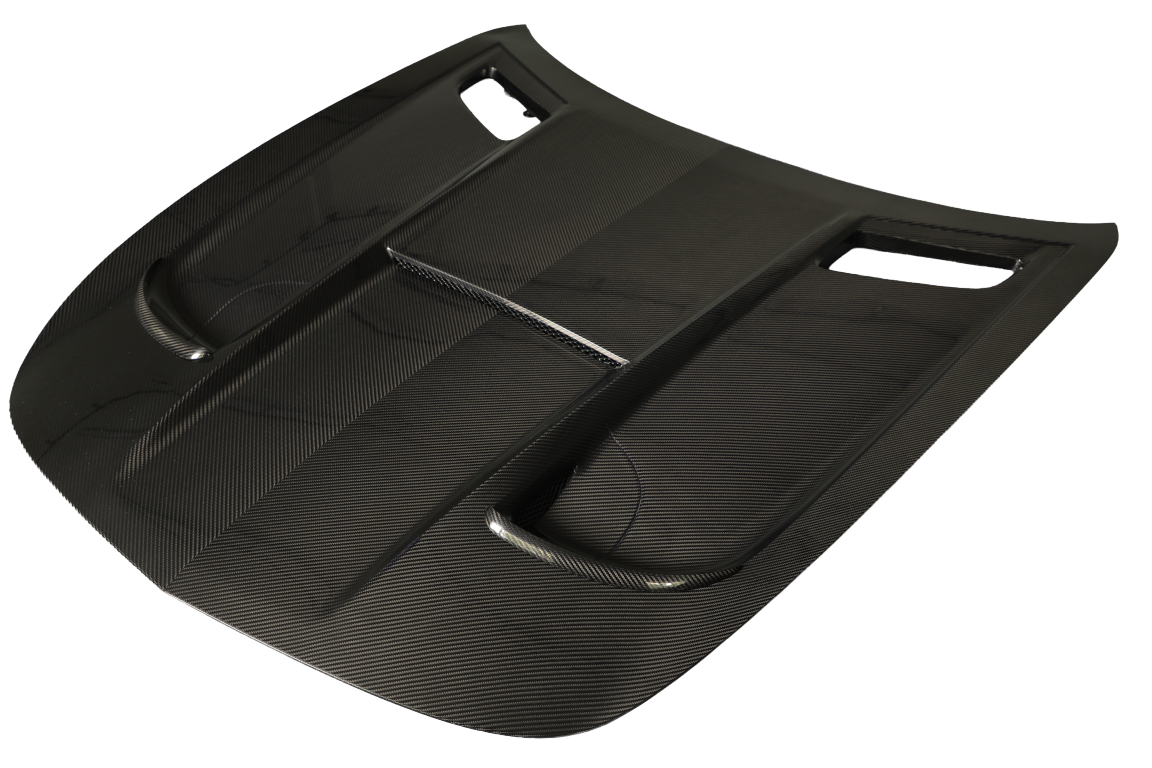 Mercedes Benz AMG GT GTS GTC GTR Pro C190 2016 2017 2018 2019 2020 2021 with Aftermarket Parts - Black Series Conversion Style Hood PP Polypropylene / Dry Pre-preg Carbon Fiber from DuPont Tech