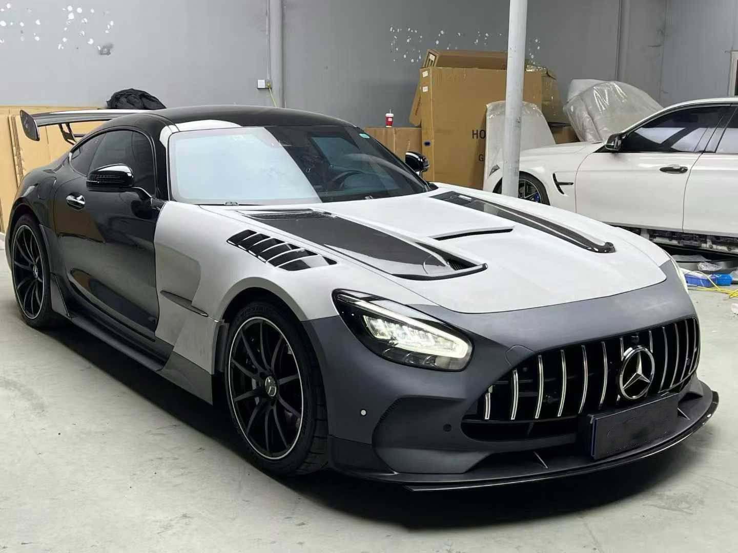 Mercedes Benz AMG GT GTS C190 2016 2017 2018 2019 2020 2021 with Aftermarket Parts - Black Series Conversion Style Full Body Kit Polypropylene / Dry Pre-preg Carbon Fiber from DuPont Tech