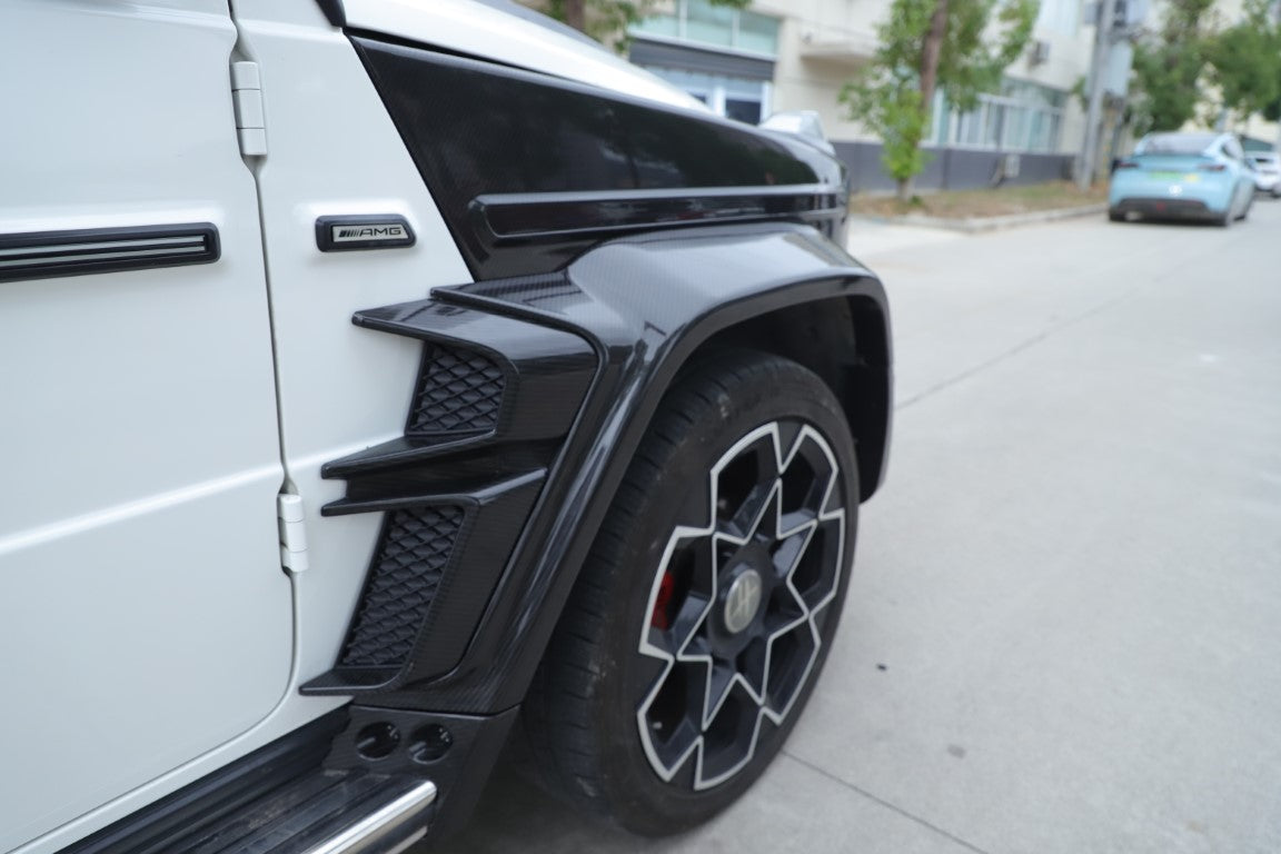 Mercedes Benz G-Class G63 AMG G550 W463A W464 2019 2020 2021 2022 2023 2024 with Aftermarket Parts - BRBS B800 Style Fender Flare Vents Trims Dry Pre-preg Carbon Fiber from DuPont Tech
