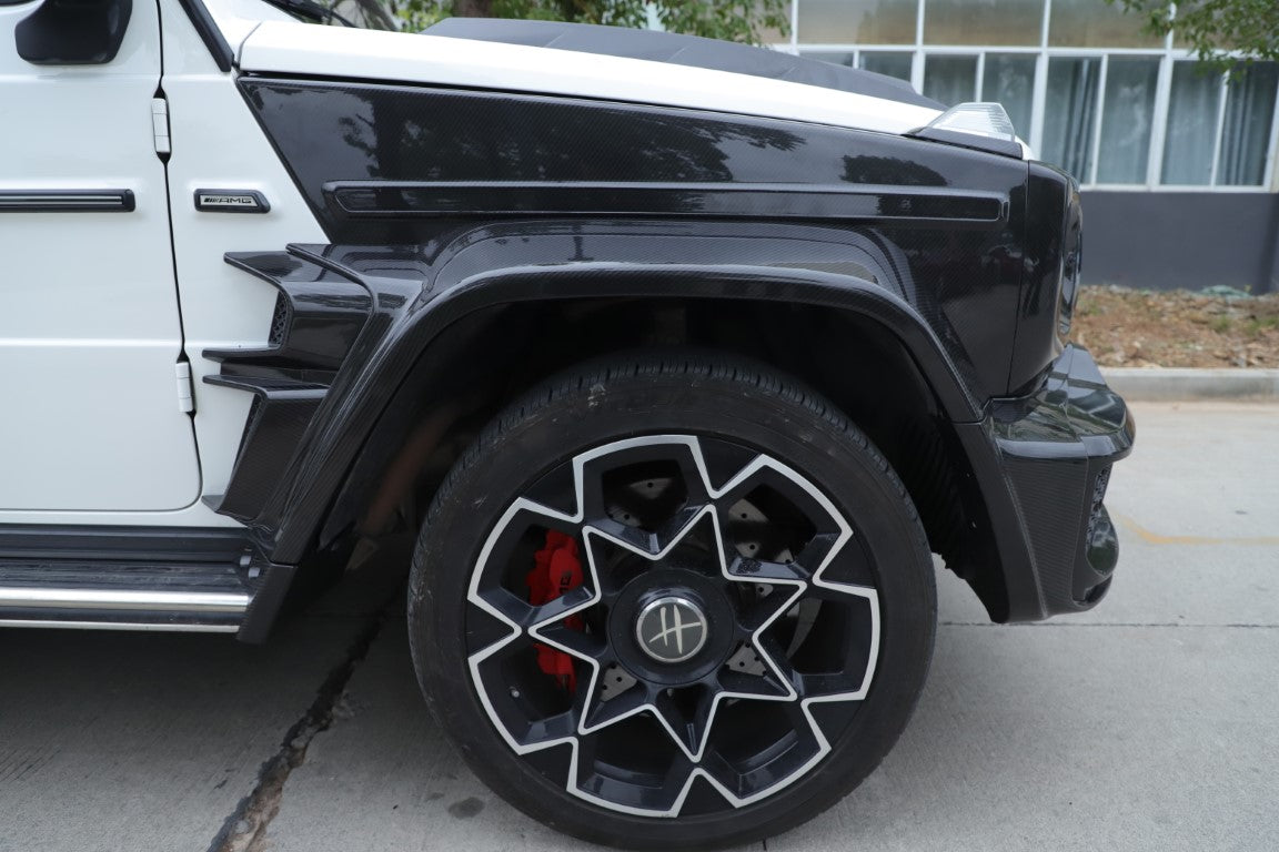 Mercedes Benz G-Class G63 AMG G550 W463A W464 2019 2020 2021 2022 2023 2024 with Aftermarket Parts - BRBS B800 Style Fender Flare Vents Trims Dry Pre-preg Carbon Fiber from DuPont Tech