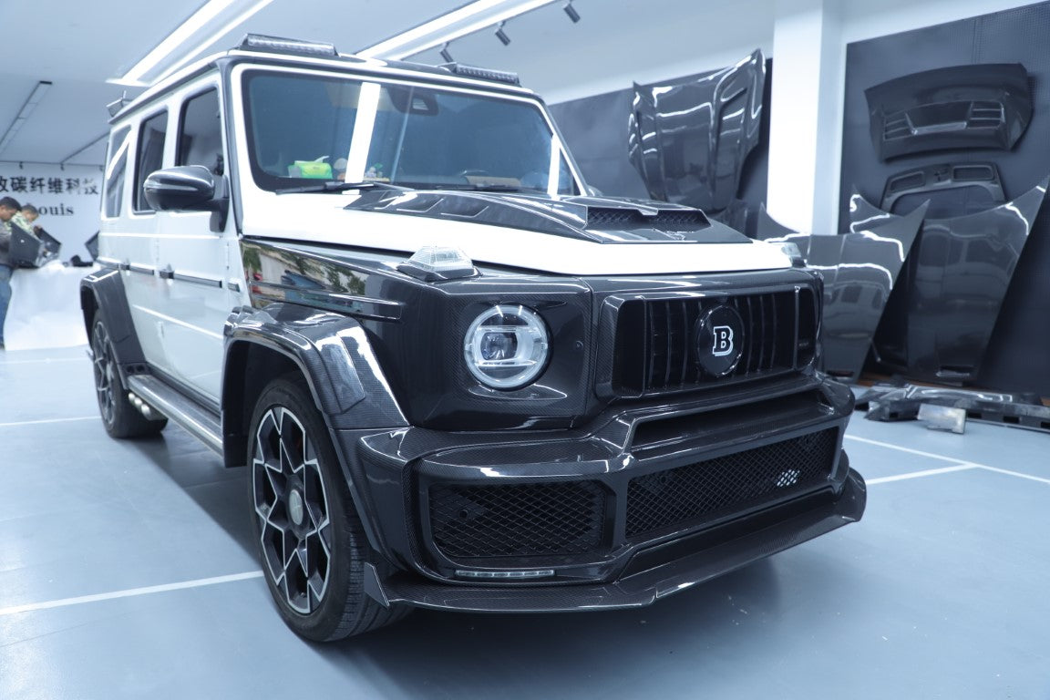 Mercedes Benz G-Class G63 AMG G550 W463A W464 2019 2020 2021 2022 2023 2024 with Aftermarket Parts - BRBS B800 Style Widebody Wheel Arches Fender Flares Dry Pre-preg Carbon Fiber from DuPont Tech