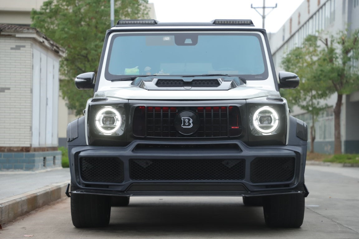 Mercedes Benz G-Class G63 AMG G550 W463A W464 2019 2020 2021 2022 2023 2024 with Aftermarket Parts - BRBS B900 Style Front Grill Surround Overlay Dry Pre-preg Carbon Fiber from DuPont Tech
