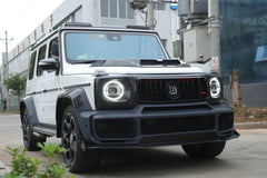 Mercedes Benz G-Class G63 AMG G550 W463A W464 2019 2020 2021 2022 2023 2024 with Aftermarket Parts - BRBS B900 Style Front Grill Surround Overlay Dry Pre-preg Carbon Fiber from DuPont Tech