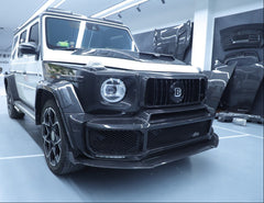 Mercedes Benz G-Class G63 AMG G550 W463A W464 2019 2020 2021 2022 2023 2024 with Aftermarket Parts - BRBS B900 Style Front Grill Surround Overlay Dry Pre-preg Carbon Fiber from DuPont Tech
