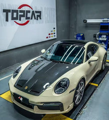 Porsche 911 992.1 Carerra Base/S/T/4/4S/Targa 4/Targa 4S/GTS/GT3/Turbo/Turbo S/ST 2020 2021 2022 2023 2024 & 911 992.2 Carerra Base/S/T/4/4S/Targa 4/Targa 4S/GTS/GT3/Turbo/Turbo S 2025-ON with Aftermarket Parts - GT3 Style Hood Dry Pre-preg Carbon Fiber from Dupont Tech