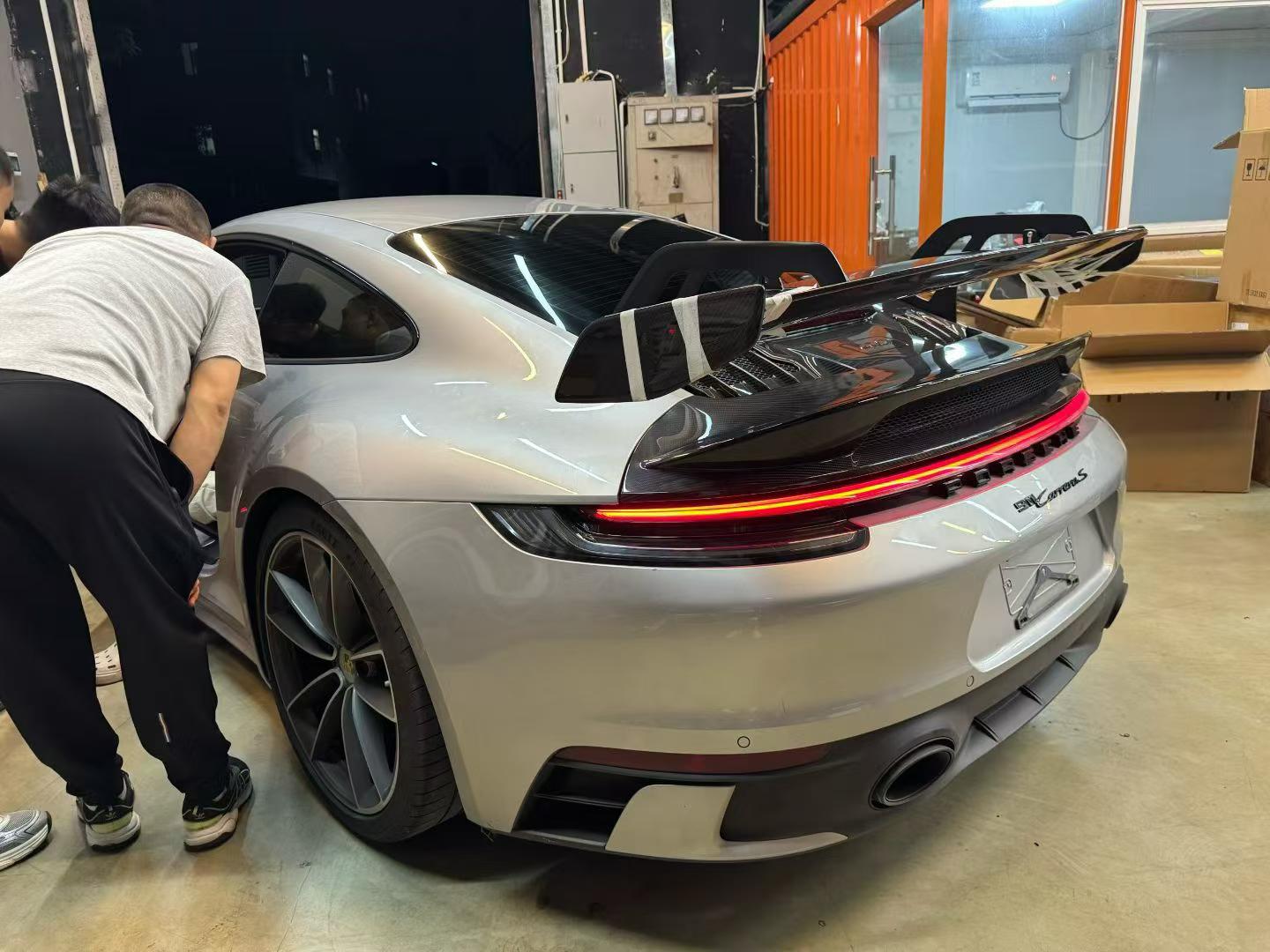 Porsche 911 992.1 Carerra Base/S/T/4/4S/4S/GTS/Turbo/Turbo S 2020 2021 2022 2023 2024 &amp; 911 992.2 Carerra Base/S/T/4/4S/GTS/Turbo/Turbo S 2025-ON with Aftermarket Parts - GT3 V1 Style Rear Wing Dry Pre-preg Carbon Fiber from DuPont Tech