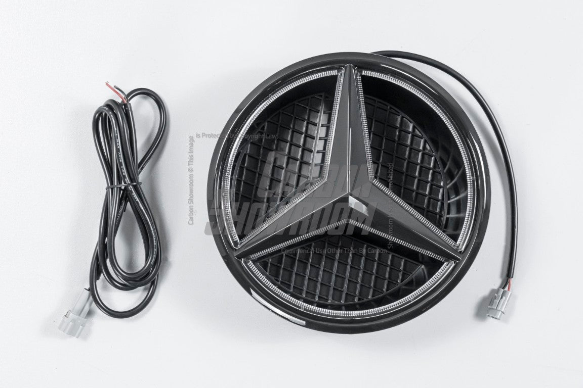 Mercedes Benz E-Class E53 AMG E450 A238 C238 Pre-Facelift 2018 2019 2020 with Aftermarket Parts - V1 Blacked Out Mercedes Benz Light Up Emblem Illuminated Star Light ABS from DuPont Tech