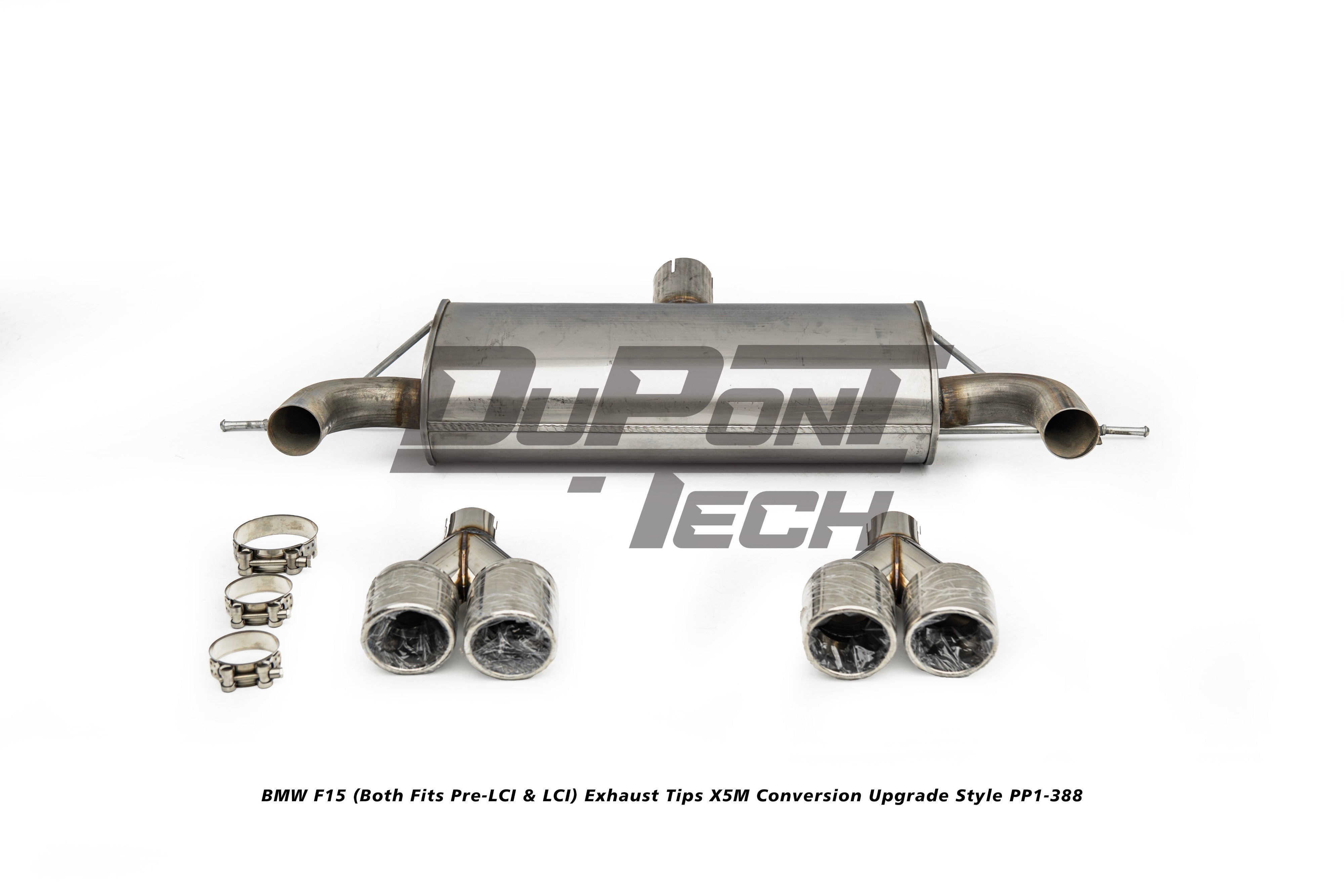 BMW X5 xDrive50i eDrive F15 (Both Fits Pre-LCI & LCI) 2014 2015 2016 2017 2018 with Aftermarket Parts - X5M Conversion Upgrade Style Exhaust Tips Stainless Steel from DuPont Tech