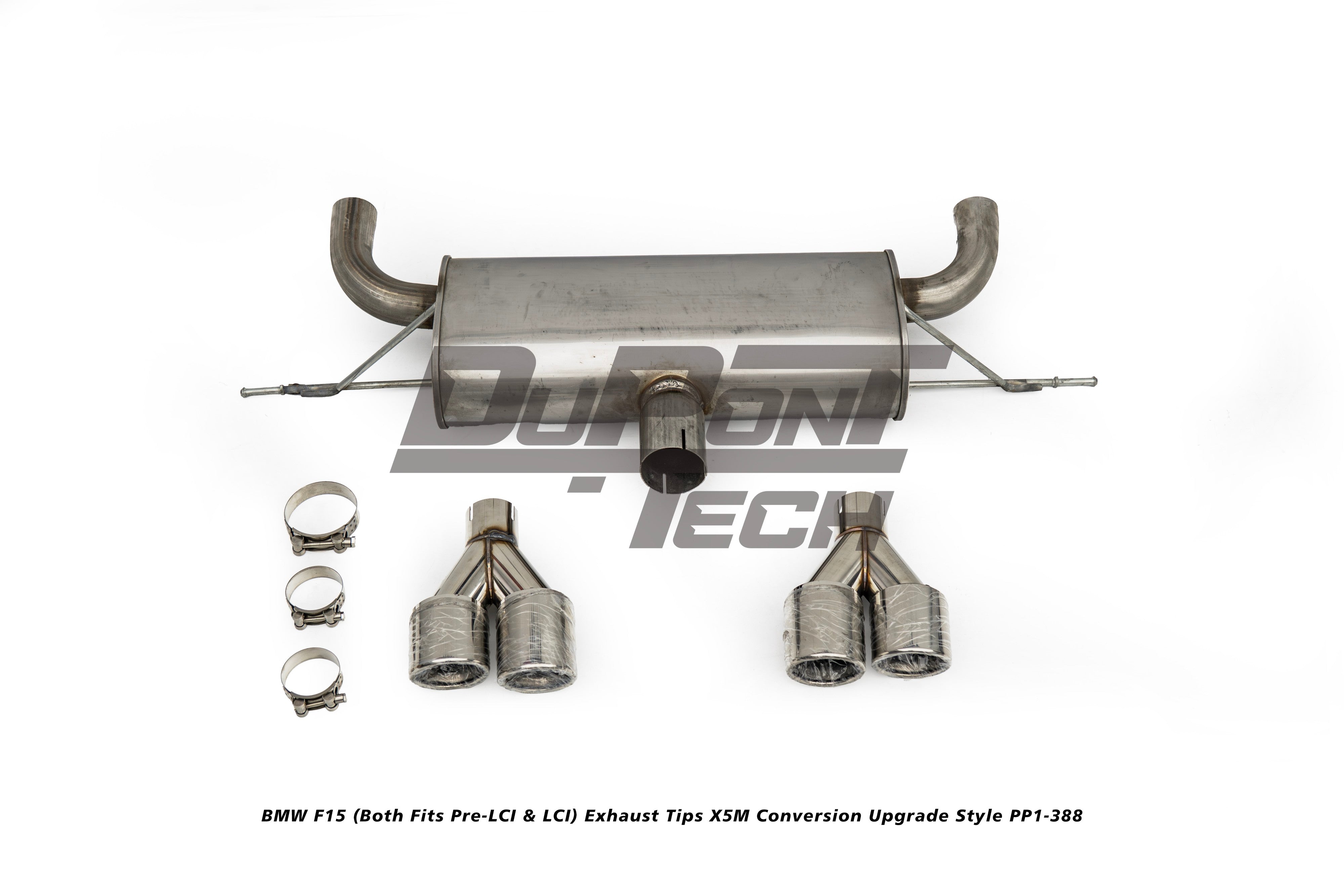 BMW X5 xDrive50i eDrive F15 (Both Fits Pre-LCI & LCI) 2014 2015 2016 2017 2018 with Aftermarket Parts - X5M Conversion Upgrade Style Exhaust Tips Stainless Steel from DuPont Tech