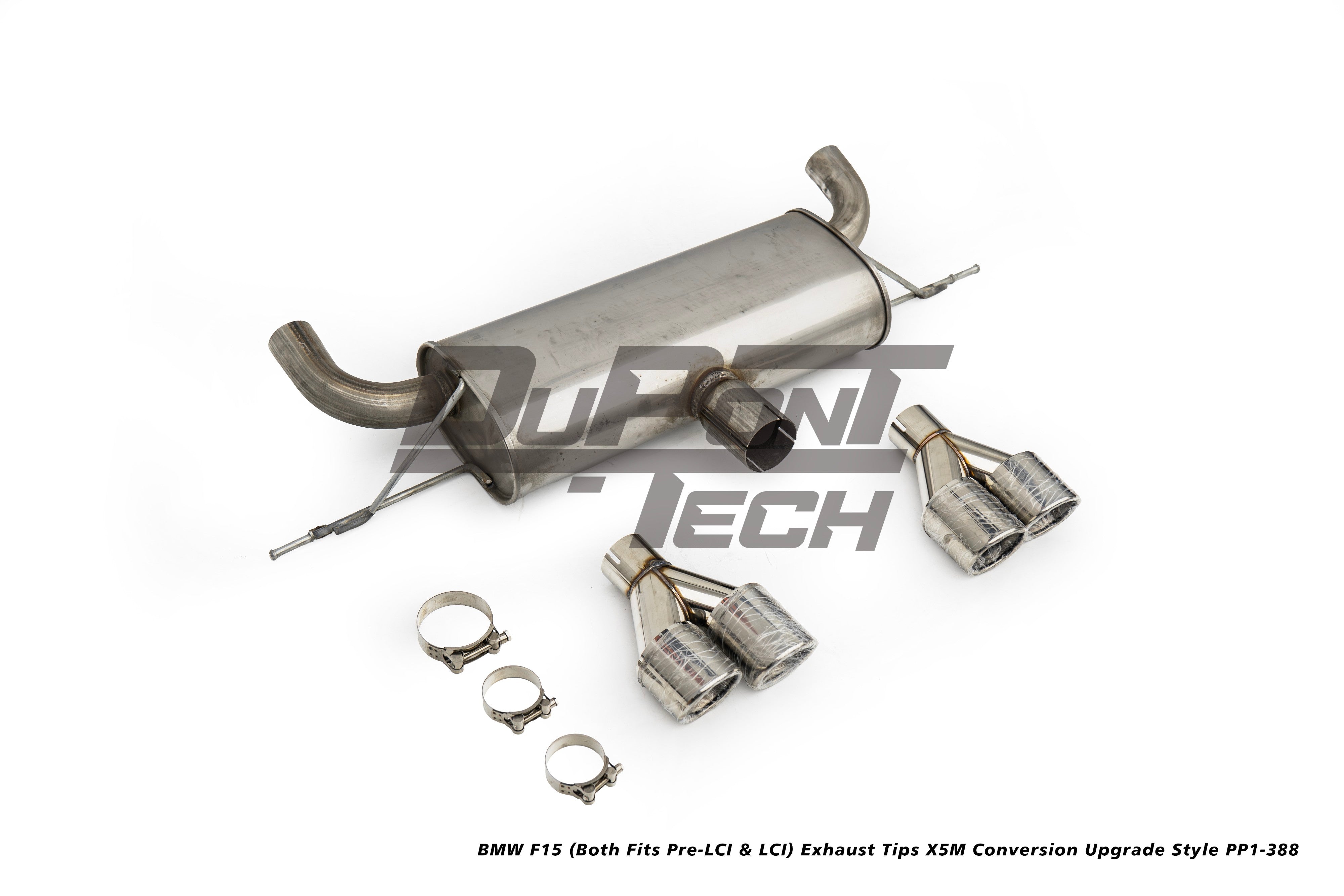 BMW X5 xDrive50i eDrive F15 (Both Fits Pre-LCI & LCI) 2014 2015 2016 2017 2018 with Aftermarket Parts - X5M Conversion Upgrade Style Exhaust Tips Stainless Steel from DuPont Tech