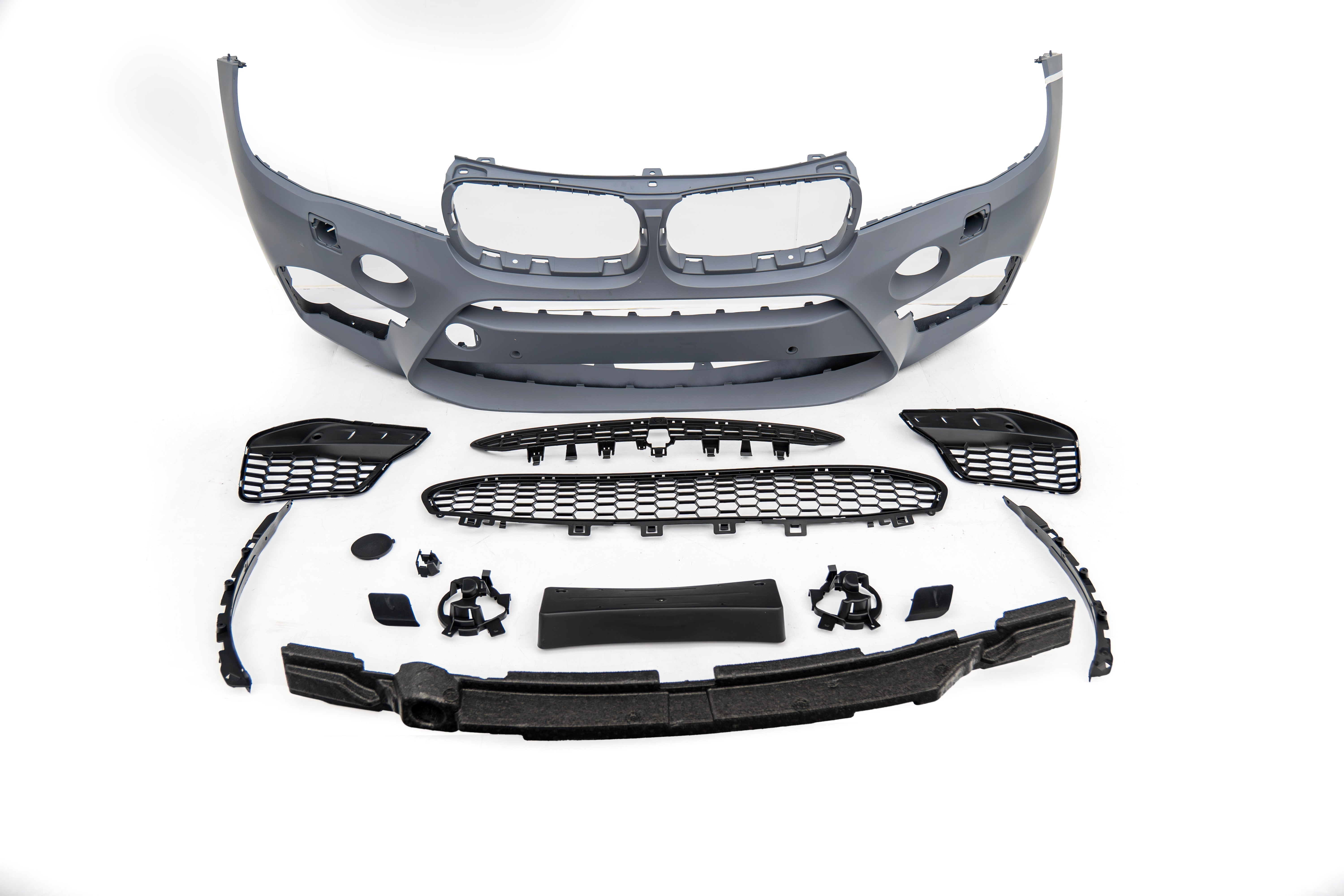 BMW X5 xDrive50i eDrive F15 (Both Fits Pre-LCI &  LCI) 2014 2015 2016 2017 2018 with Aftermarket Parts - X5M Conversion Upgrade Style Front Bumper PP Polypropylene from DuPont Tech
