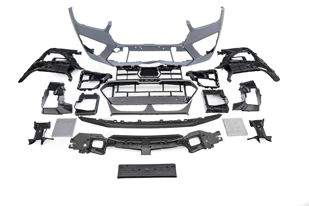 BMW X6 M60i xDrive40i G06 LCI 2024-ON with Aftermarket Parts - X6M Conversion Upgrade Style Front Bumper PP Polypropylene from DuPont Tech