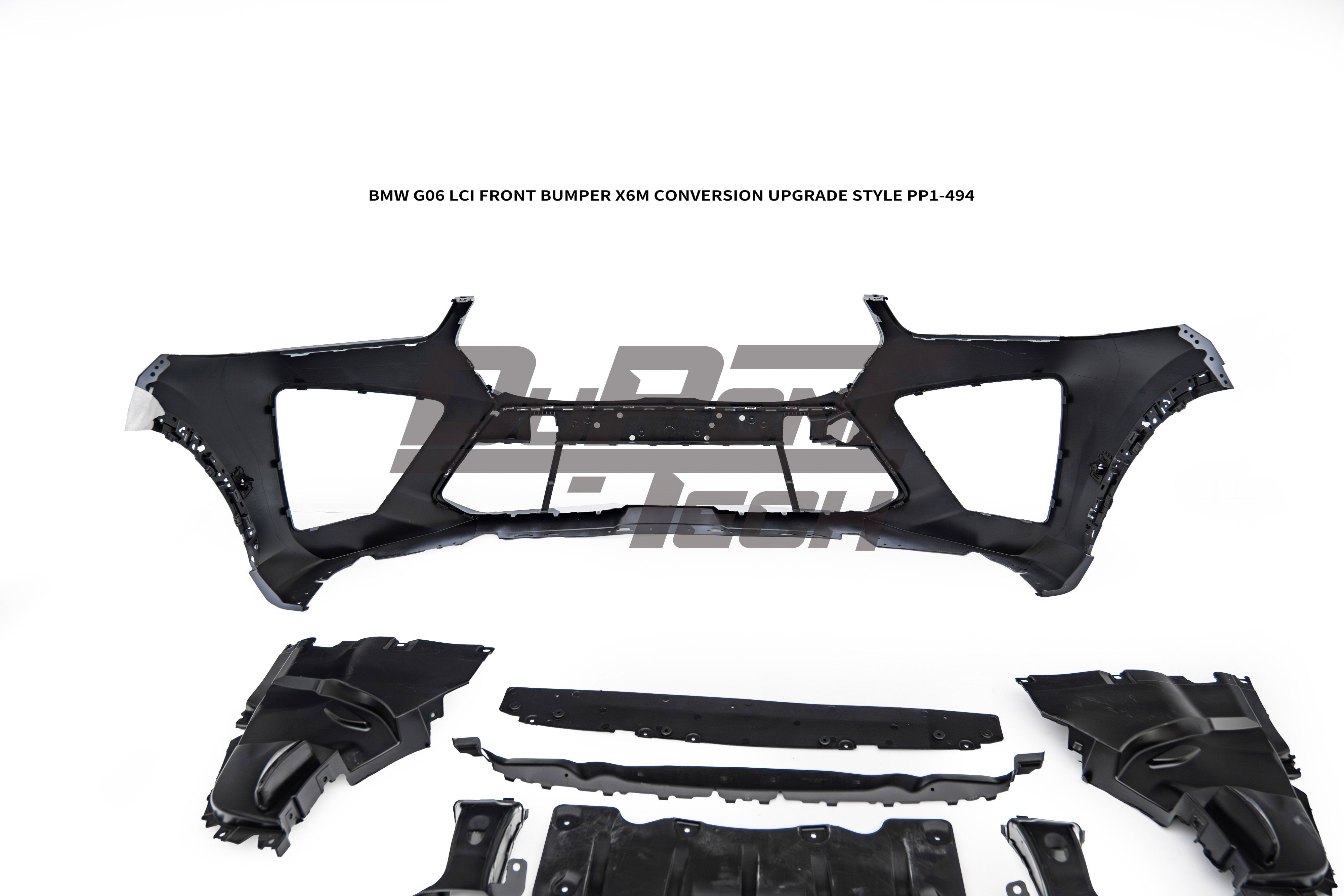 BMW X6 M60i xDrive40i G06 LCI 2024-ON with Aftermarket Parts - X6M Conversion Upgrade Style Front Bumper PP Polypropylene from DuPont Tech