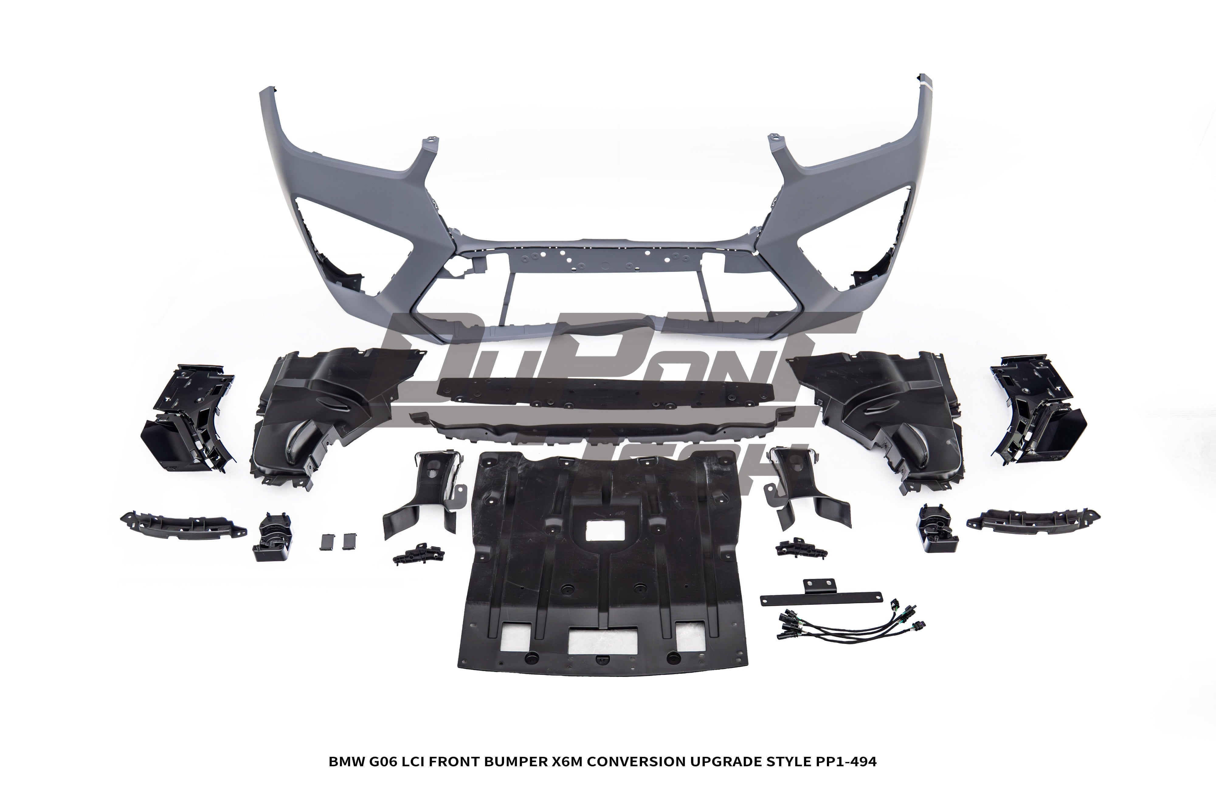 BMW X6 M60i xDrive40i G06 LCI 2024-ON with Aftermarket Parts - X6M Conversion Upgrade Style Front Bumper PP Polypropylene from DuPont Tech