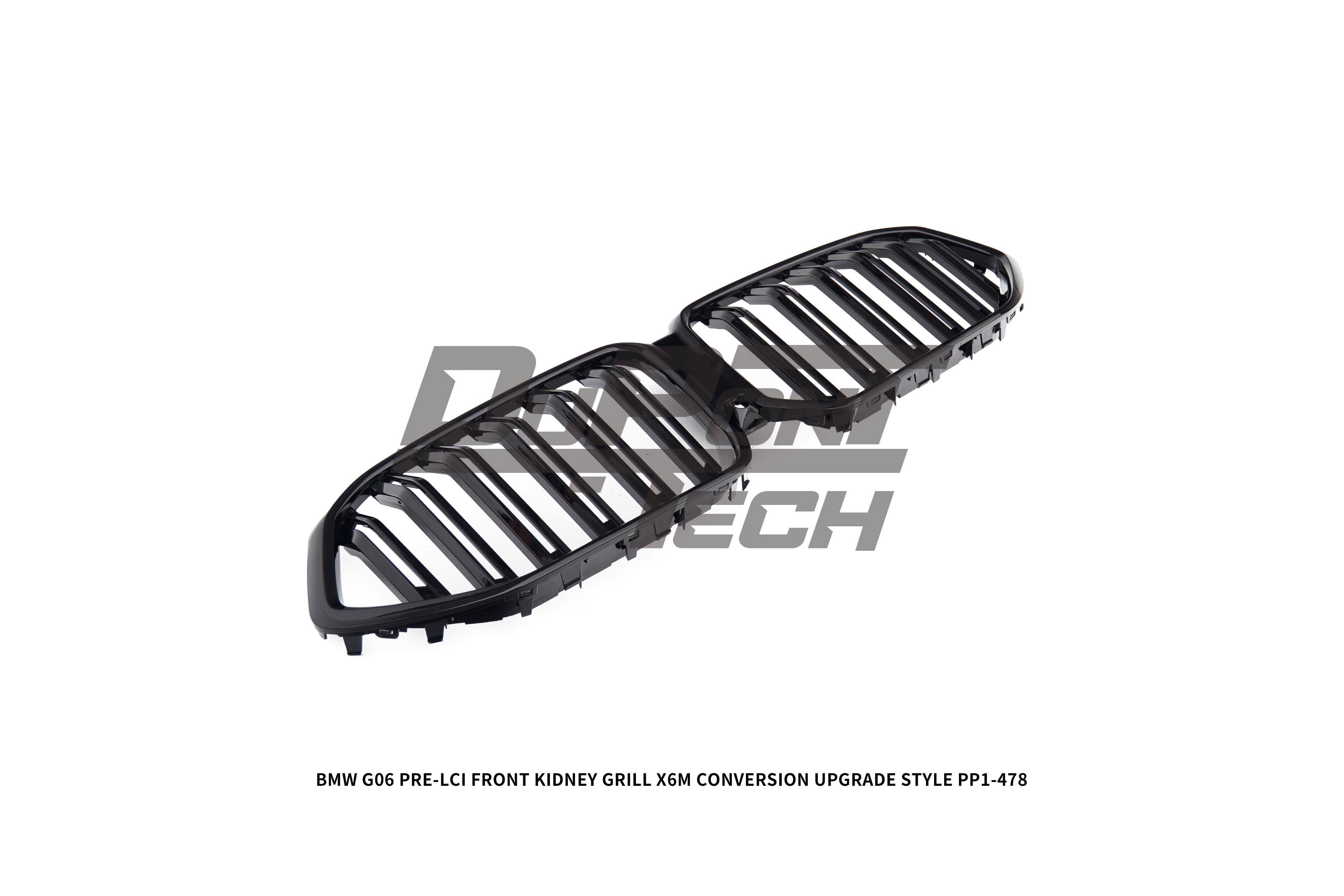 BMW X6 M50i x/s Drive40i G06 Pre-LCI 2020 2021 2022 2023 with Aftermarket Parts - X6M Conversion Upgrade Style Front Kidney Grill ABS from DuPont Tech