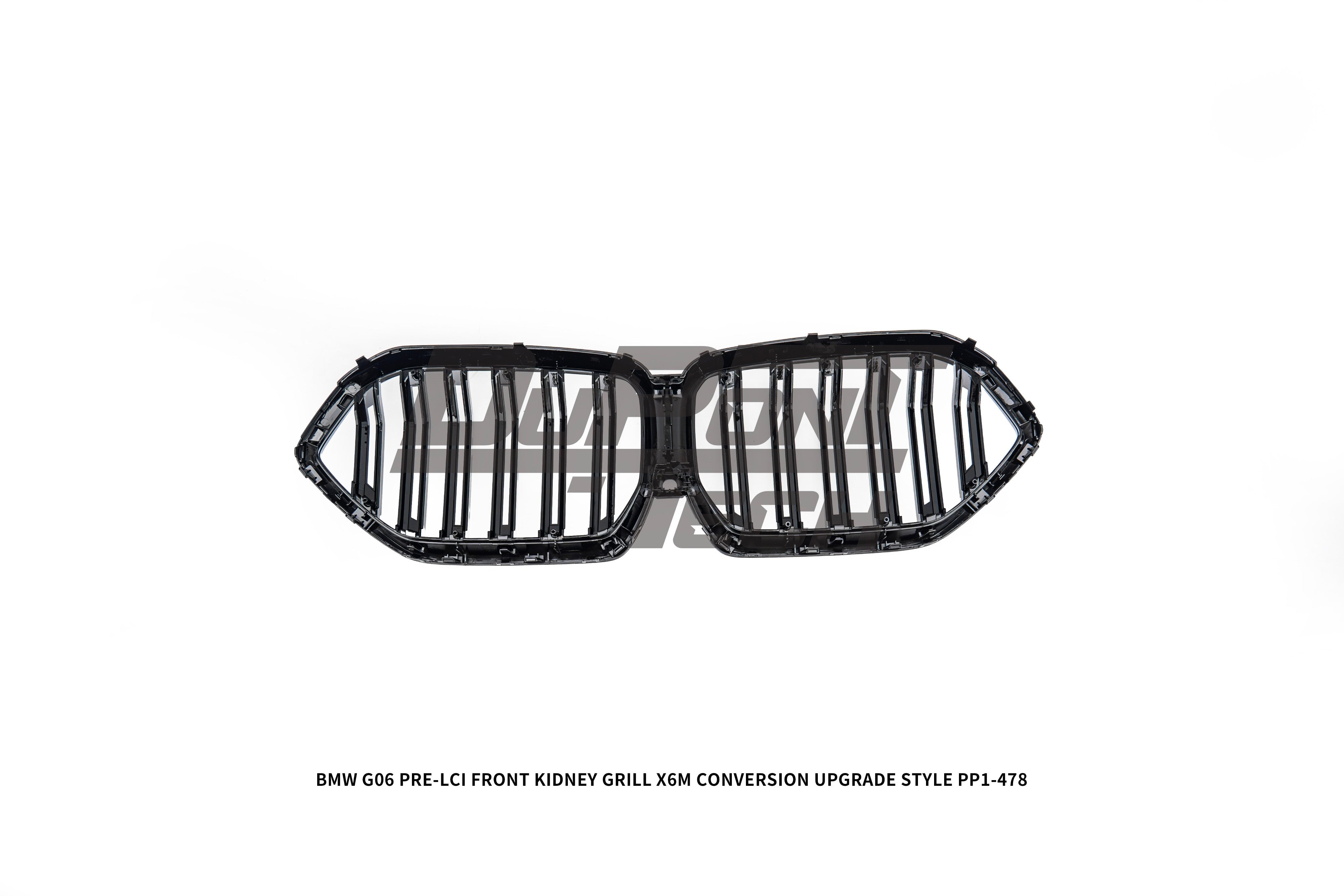 BMW X6 M50i x/s Drive40i G06 Pre-LCI 2020 2021 2022 2023 with Aftermarket Parts - X6M Conversion Upgrade Style Front Kidney Grill ABS from DuPont Tech