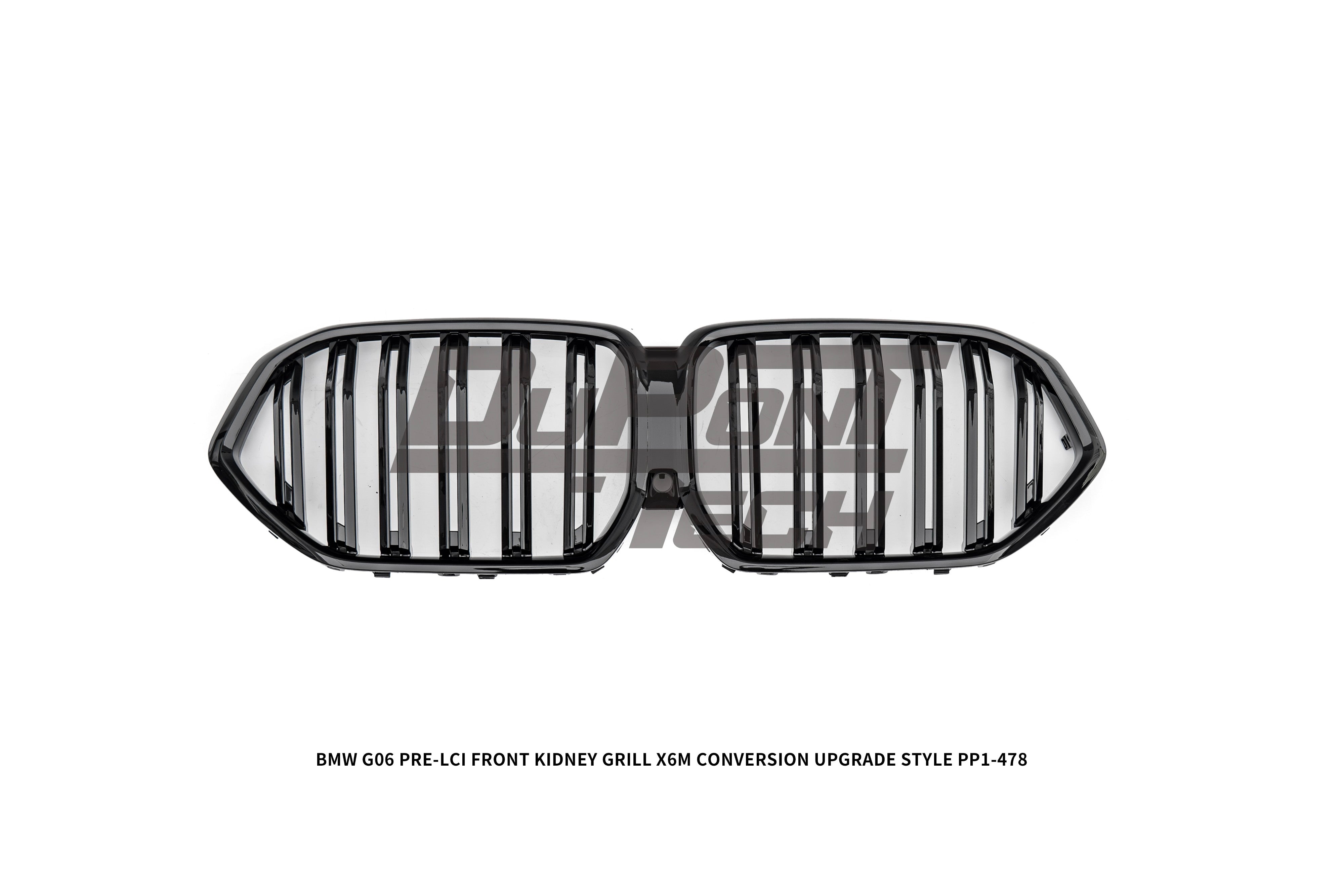 BMW X6 M50i x/s Drive40i G06 Pre-LCI 2020 2021 2022 2023 with Aftermarket Parts - X6M Conversion Upgrade Style Front Kidney Grill ABS from DuPont Tech