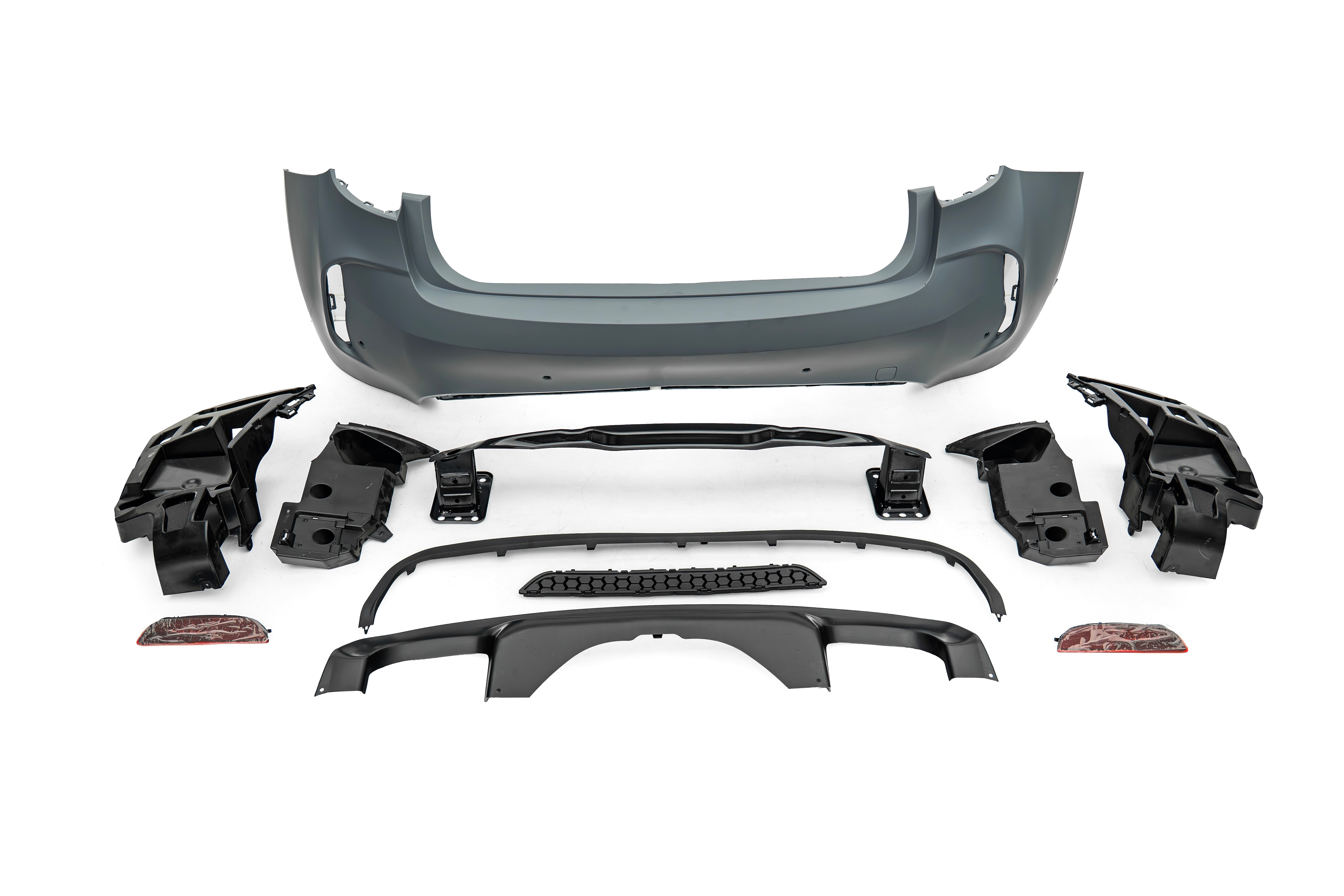 BMW X6 M50d xDrive50i s/xDrive35i xDrive40d xDrive30d F16 (Both Fits Pre-LCI &  LCI) 2015 2016 2017 2018 2019 with Aftermarket Parts - X6M Conversion Upgrade Style Rear Bumper PP Polypropylene from DuPont Tech