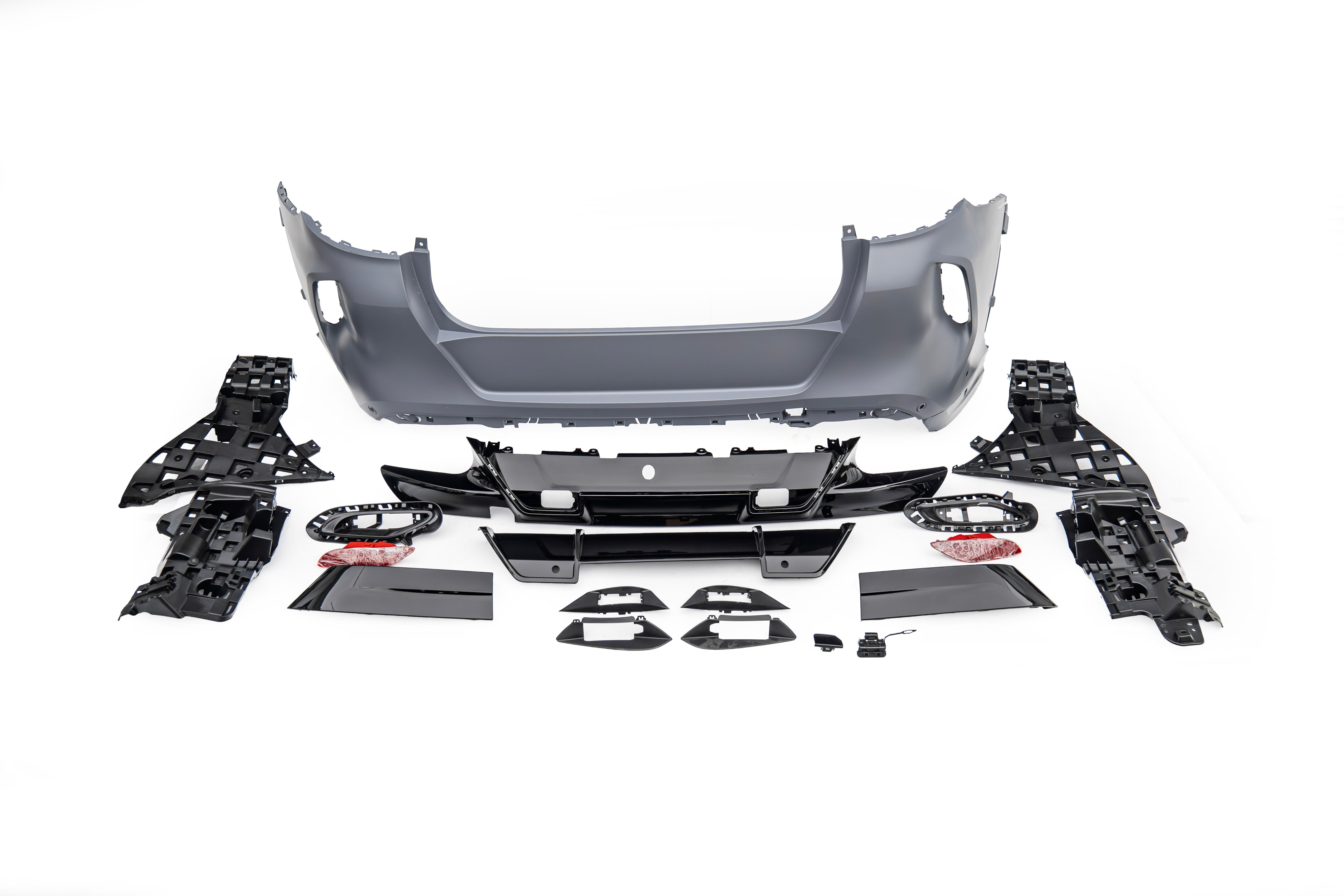 BMW X6 M60i xDrive40i G06 LCI 2024-ON with Aftermarket Parts - X6M Conversion Upgrade Style Rear Bumper PP Polypropylene from DuPont Tech