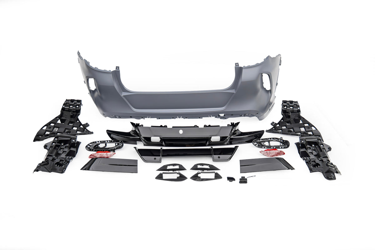 BMW X6 M60i xDrive40i G06 LCI 2024-ON with Aftermarket Parts - X6M Conversion Upgrade Style Rear Bumper PP Polypropylene from DuPont Tech