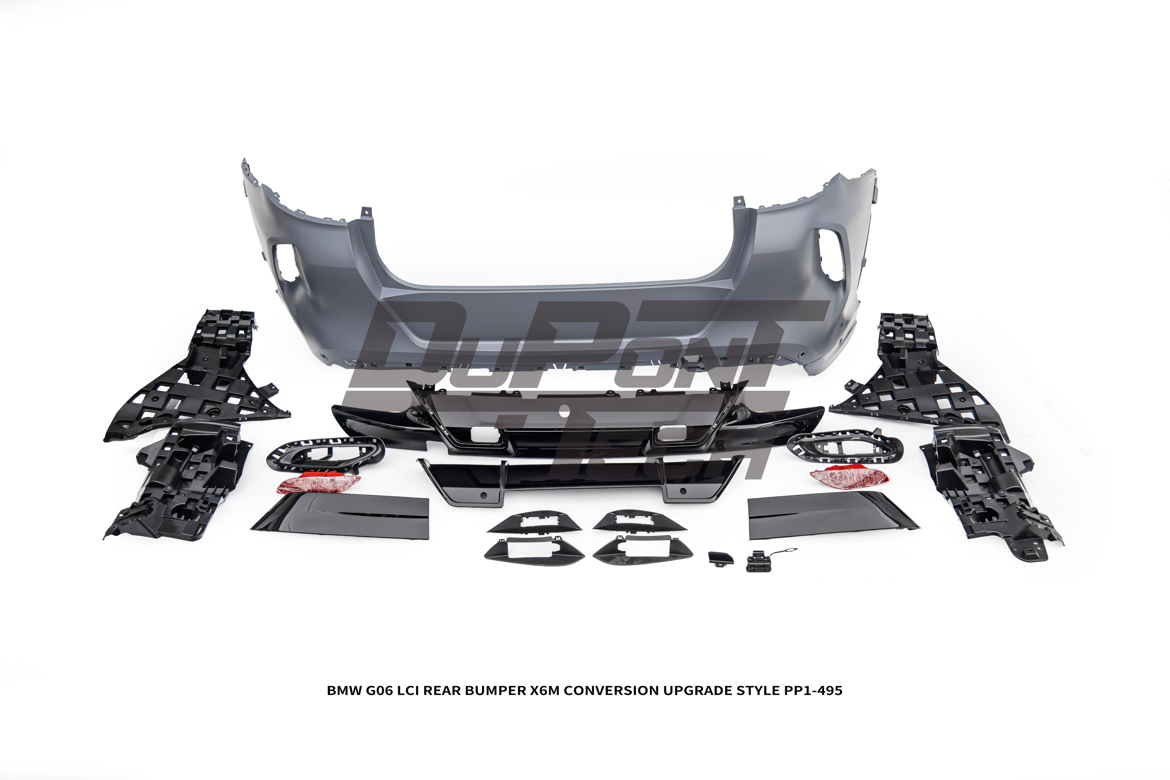 BMW X6 M60i xDrive40i G06 LCI 2024-ON with Aftermarket Parts - X6M Conversion Upgrade Style Rear Bumper PP Polypropylene from DuPont Tech