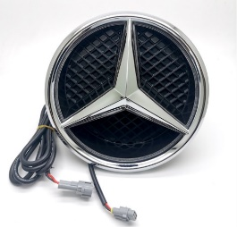 Mercedes Benz C-Class C63S C63 C43 AMG C450 C400 C300 W205 Pre-Facelift 2015 2016 2017 2018 with Aftermarket Parts - V1 Silver Chrome Mercedes Benz Light Up Emblem Illuminated Star Light ABS from DuPont Tech