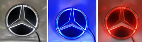 Mercedes Benz GL-Class GLS63 AMG GL450 GL550 X166 2013 2014 2015 2016 2017 with Aftermarket Parts - V2 Silver Chrome Mercedes Benz Light Up Emblem Illuminated Star Light ABS from DuPont Tech