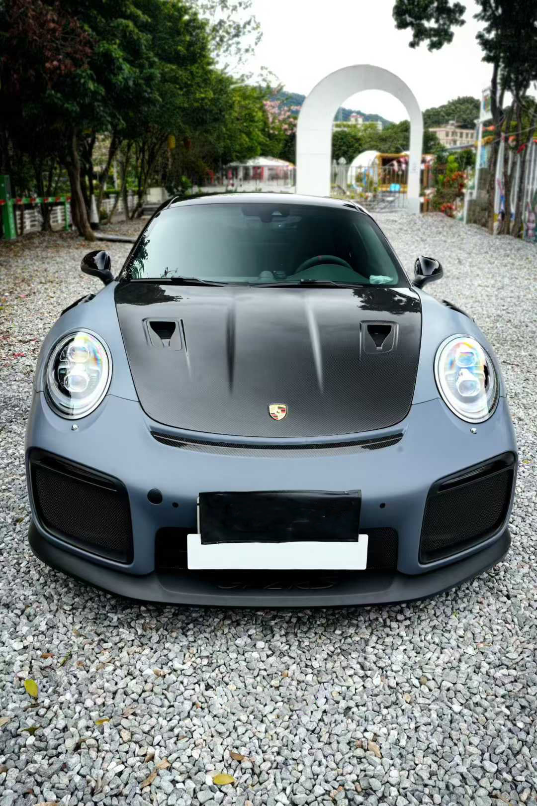 Porsche 991.1 Carrera Base/S/T/4/4S/Targa 4/ Targa 4S/GTS/Turbo/Turbo S/GT3/GT3RS 2012 2013 2014 2015 2016 &amp; 991.2 Carrera Base/S/T/4/4S/Targa 4/ Targa 4S/GTS/Turbo/Turbo S 2017 2018 2019 (designed to be installed on DuPont Tech GT2RS conversion front bumper ONLY) with Aftermarket Parts - GT2 Conversion Style Front Lip Dry Pre-preg Carbon Fiber from Dupont Tech