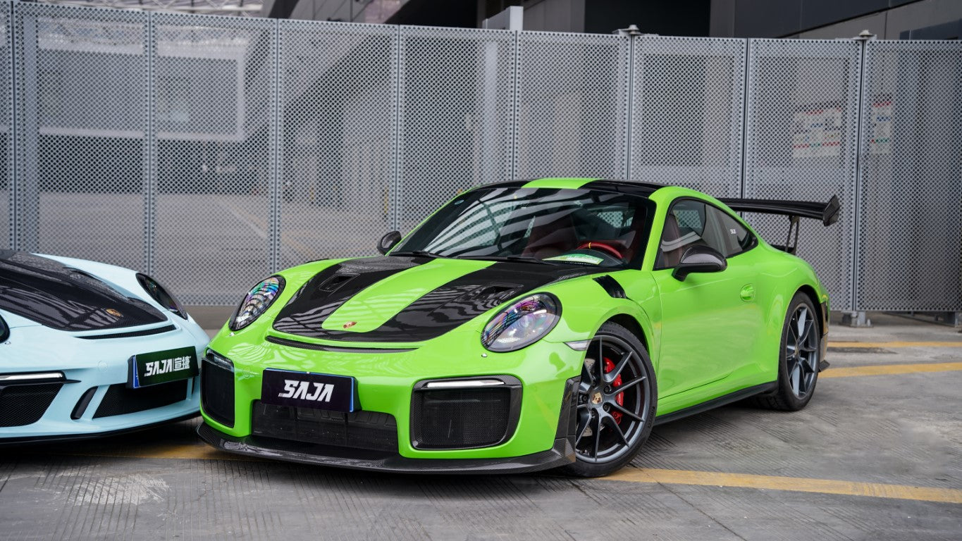 Porsche 991.1 Carrera Base/S/T/4/4S/Targa 4/ Targa 4S/GTS/Turbo/Turbo S/GT3/GT3RS 2012 2013 2014 2015 2016 & 991.2 Carrera Base/S/T/4/4S/Targa 4/ Targa 4S/GTS/Turbo/Turbo S 2017 2018 2019 (designed to be installed on DuPont Tech GT2RS conversion front bumper ONLY) with Aftermarket Parts - GT2RS Conversion Style DRL Fog Light Surround Trim Dry Pre-preg Carbon Fiber from Dupont Tech