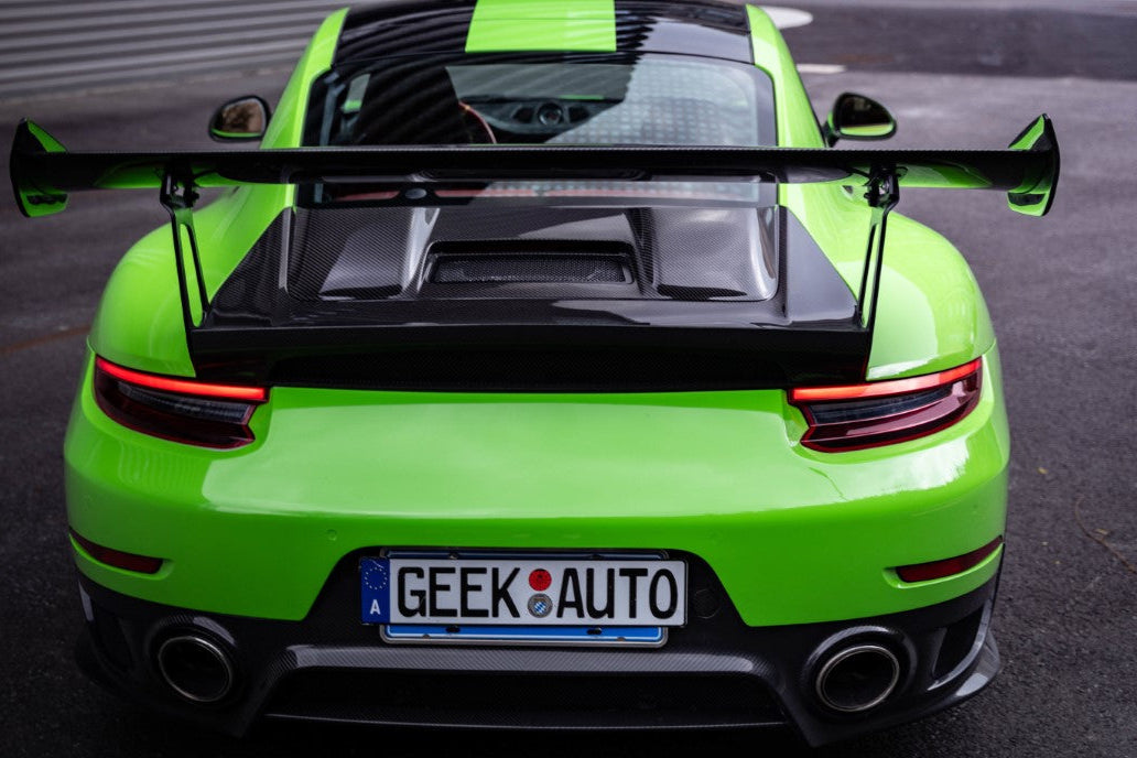 Porsche 991.1 Carrera Base/S/T 2012 2013 2014 2015 2016 & 991.2 Carrera Base/S/T 2017 2018 2019 (designed to be installed on DuPont Tech GT2RS conversion rear bumper ONLY) with Aftermarket Parts - GT2RS Conversion Style Rear Diffuser Dry Pre-preg Carbon Fiber from Dupont Tech