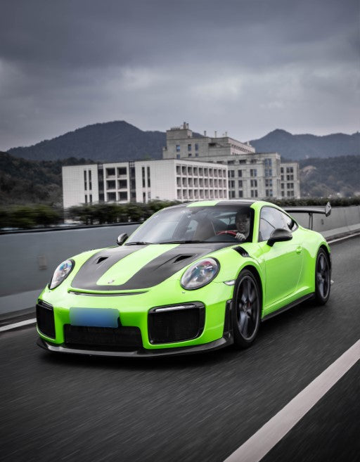Porsche 991.1 Carrera Base/S/T/4/4S/Targa 4/ Targa 4S/GTS/Turbo/Turbo S/GT3/GT3RS 2012 2013 2014 2015 2016 & 991.2 Carrera Base/S/T/4/4S/Targa 4/ Targa 4S/GTS/Turbo/Turbo S 2017 2018 2019 (designed to be installed on DuPont Tech GT2RS conversion front bumper ONLY) with Aftermarket Parts - GT2RS Conversion Style DRL Fog Light Surround Trim Dry Pre-preg Carbon Fiber from Dupont Tech