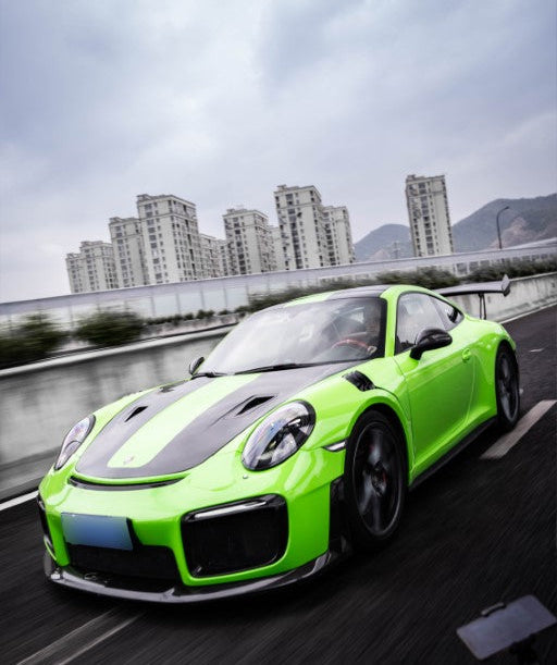 Porsche 991.1 Carrera Base/S/T/4/4S/Targa 4/ Targa 4S/GTS/Turbo/Turbo S/GT3/GT3RS 2012 2013 2014 2015 2016 & 991.2 Carrera Base/S/T/4/4S/Targa 4/ Targa 4S/GTS/Turbo/Turbo S 2017 2018 2019 (designed to be installed on DuPont Tech GT2RS conversion front bumper ONLY) with Aftermarket Parts - GT2RS Conversion Style DRL Fog Light Surround Trim Dry Pre-preg Carbon Fiber from Dupont Tech