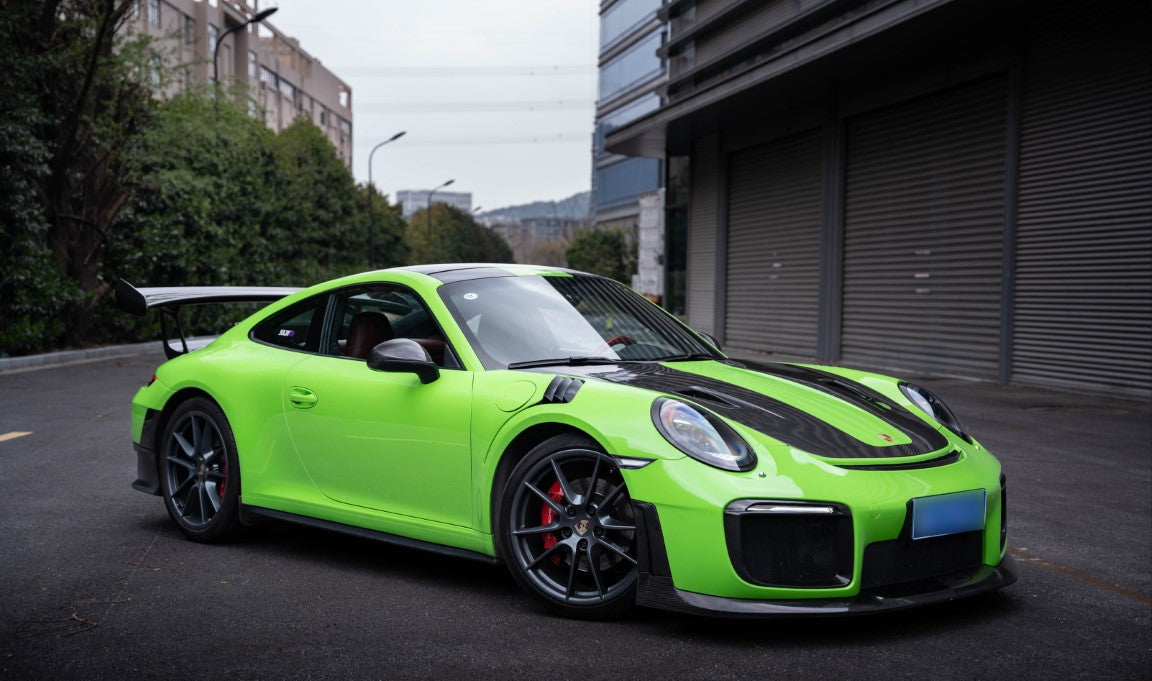 Porsche 991.1 Carrera Base/S/T/4/4S/Targa 4/ Targa 4S/GTS/Turbo/Turbo S/GT3/GT3RS 2012 2013 2014 2015 2016 & 991.2 Carrera Base/S/T/4/4S/Targa 4/ Targa 4S/GTS/Turbo/Turbo S 2017 2018 2019 (designed to be installed on DuPont Tech GT2RS conversion front bumper ONLY) with Aftermarket Parts - GT2RS Conversion Style DRL Fog Light Surround Trim Dry Pre-preg Carbon Fiber from Dupont Tech