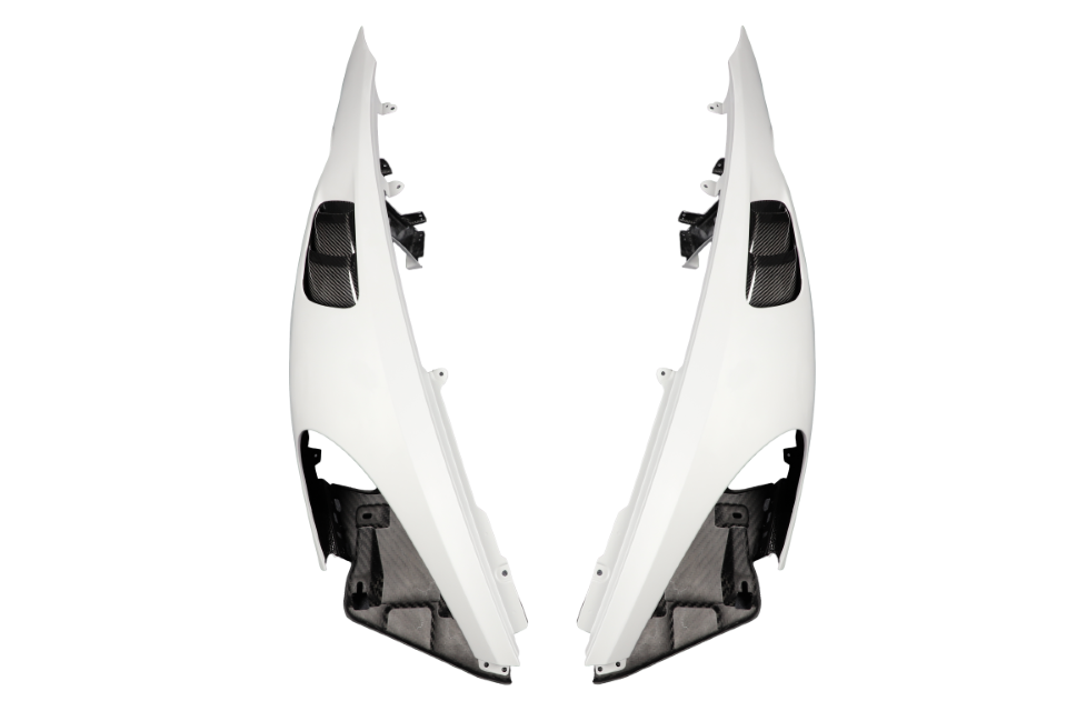Porsche 718 982 Cayman &amp; Boxster (Base / T / S / GTS / GT4 / Spyder) 2017 2018 2019 2020 2021 2022 2023 2024 2025 with Aftermarket Parts - RS Style Front Fenders Partial Carbon Fiber / PP Polypropylene from&nbsp;Dupont Tech