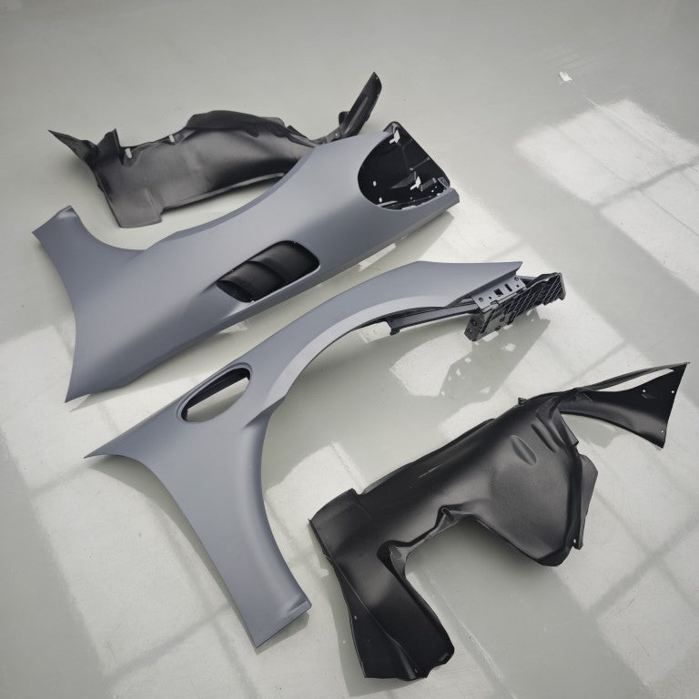 Porsche 718 982 Cayman &amp; Boxster (Base / T / S / GTS / GT4 / Spyder) 2017 2018 2019 2020 2021 2022 2023 2024 2025 with Aftermarket Parts - RS Style Front Fenders Partial Carbon Fiber / PP Polypropylene from&nbsp;Dupont Tech