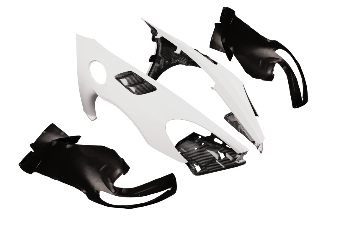 Porsche 718 982 Cayman &amp; Boxster (Base / T / S / GTS / GT4 / Spyder) 2017 2018 2019 2020 2021 2022 2023 2024 2025 with Aftermarket Parts - RS Style Front Fenders Partial Carbon Fiber / PP Polypropylene from&nbsp;Dupont Tech