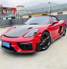 Porsche 718 982 Boxster (Base / T / S / GTS / Spyder) 2017 2018 2019 2020 2021 2022 2023 2024 2025 with Aftermarket Parts - Spyder Conversion Kit PP Polypropylene / Dry Pre-preg Carbon Fiber from Dupont Tech