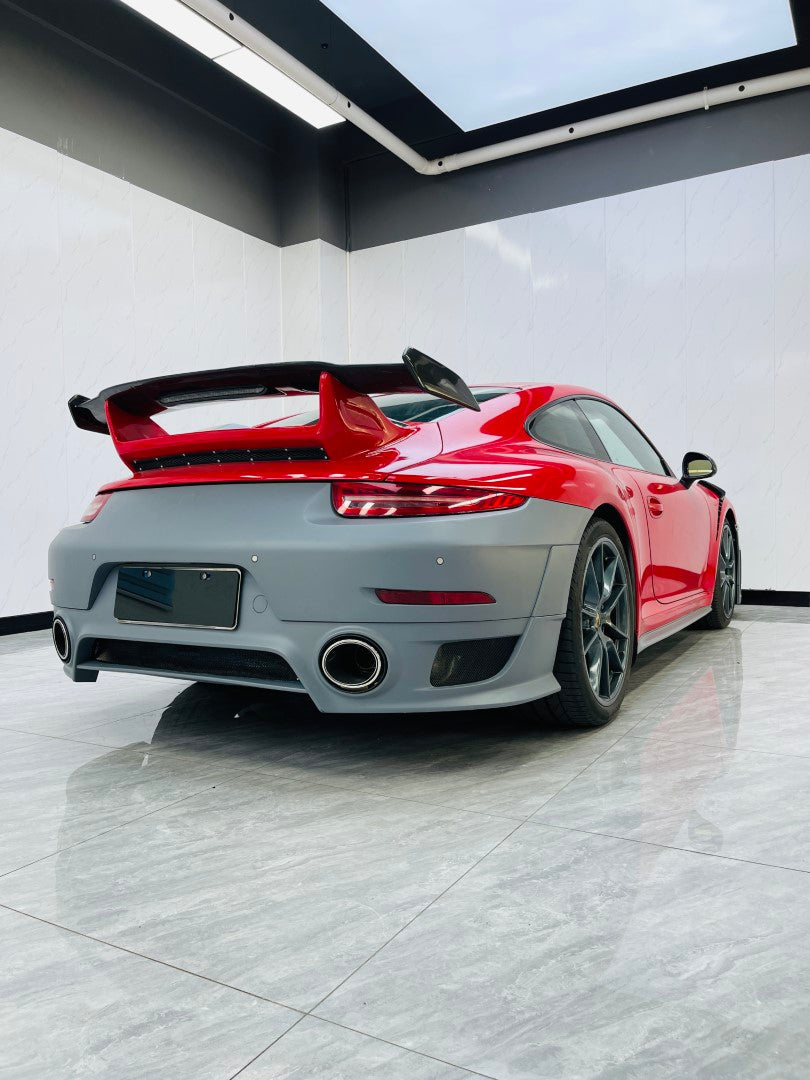 Porsche 911 991.1 991.1 Carrera Base/S/T 2012 2013 2014 2016 with Aftermarket Parts – GT2RS Conversion Style Rear Bumper & Trims PP Polypropylene / Dry Pre-preg Carbon Fiber from Dupont Tech