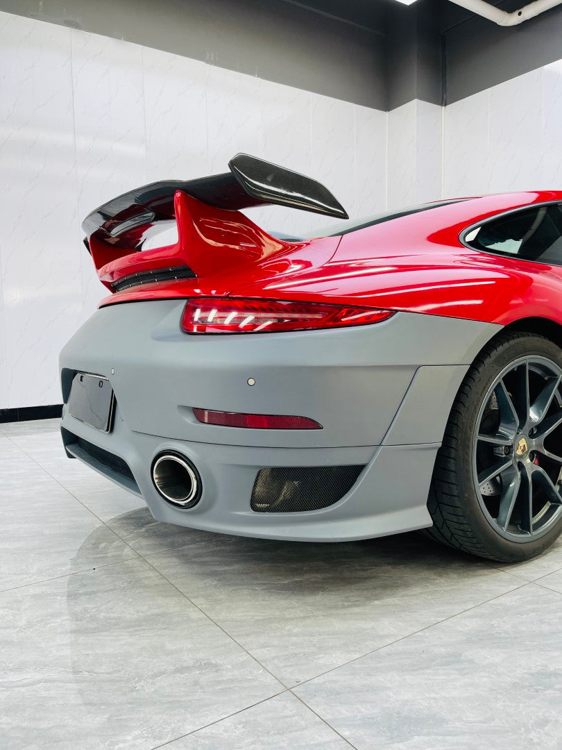 Porsche 911 991.1 991.1 Carrera Base/S/T 2012 2013 2014 2016 with Aftermarket Parts – GT2RS Conversion Style Rear Bumper & Trims PP Polypropylene / Dry Pre-preg Carbon Fiber from Dupont Tech