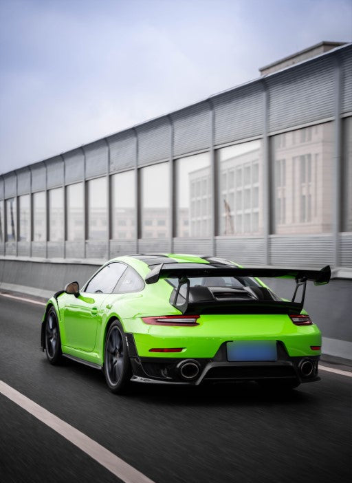 Porsche 911 991.2 Carrera Base/S/T 2017 2018 2019 with Aftermarket Parts – GT2RS Conversion Style Rear Bumper & Trims PP Polypropylene / Dry Pre-preg Carbon Fiber from Dupont Tech