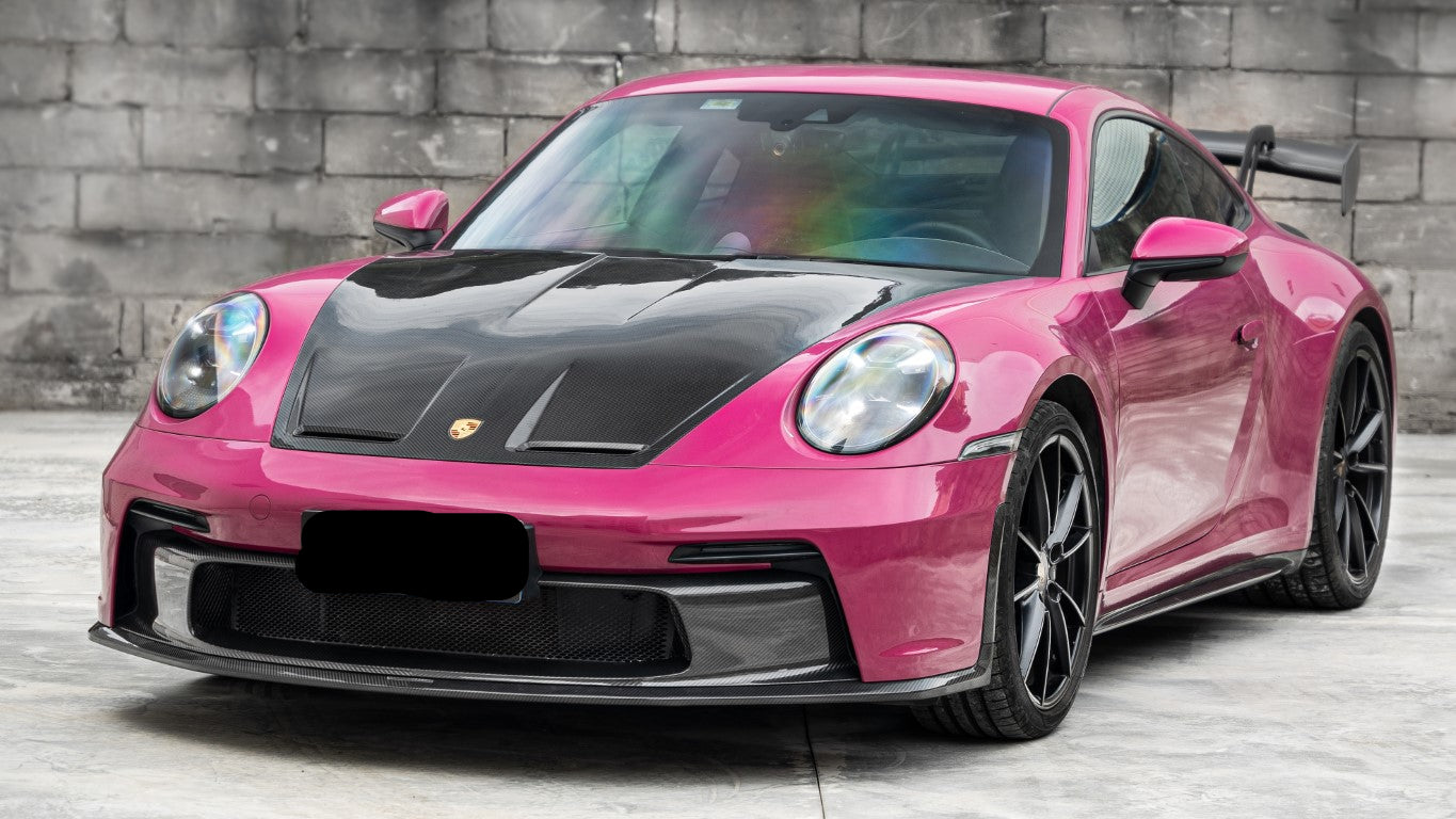 Porsche 911 992.1 Carerra Base/S/T/4/4S/Targa 4/Targa 4S/GTS/GT3/Turbo/Turbo S/ST 2020 2021 2022 2023 2024 & 911 992.2 Carerra Base/S/T/4/4S/Targa 4/Targa 4S/GTS/GT3/Turbo/Turbo S 2025-ON & (designed to be installed on DuPont Tech GT3 conversion front bumper ONLY) with Aftermarket Parts - GT3 Conversion Style Grill Dry Pre-preg Carbon Fiber from Dupont Tech