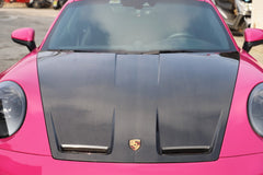 Porsche 911 992.1 Carerra Base/S/T/4/4S/Targa 4/Targa 4S/GTS/GT3/Turbo/Turbo S/ST 2020 2021 2022 2023 2024 & 911 992.2 Carerra Base/S/T/4/4S/Targa 4/Targa 4S/GTS/GT3/Turbo/Turbo S 2025-ON with Aftermarket Parts - GT3 Style Hood Dry Pre-preg Carbon Fiber from Dupont Tech