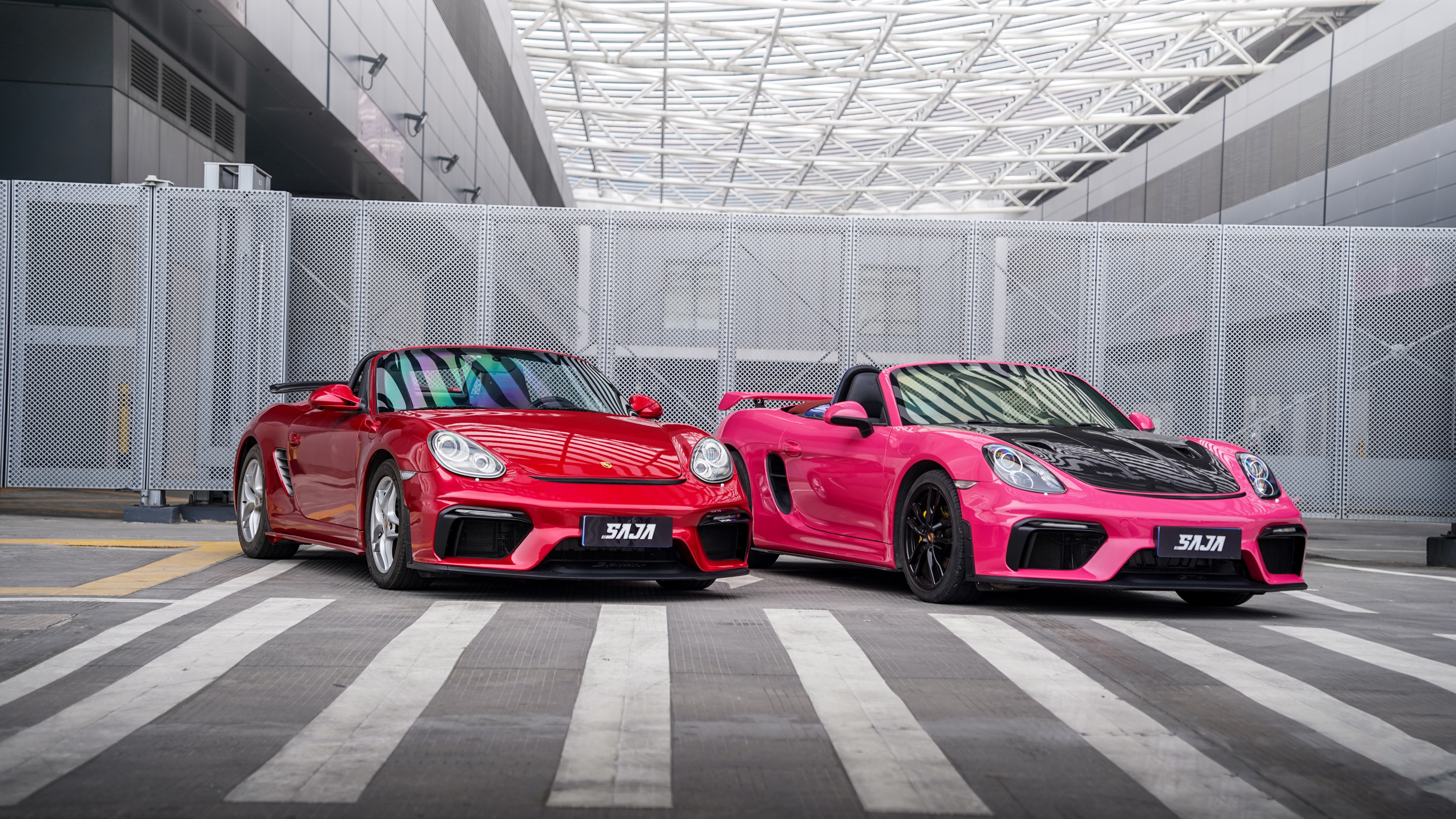 Porsche 987.1 987.2 Cayman & Boxster (all models, including Base / S / R) 2005 2006 2007 2008 2009 2010 2011 2012 with Aftermarket Parts – GT4 Conversion Style Front Bumper & Trims PP Polypropylene / Dry Pre-preg Carbon Fiber from Dupont Tech